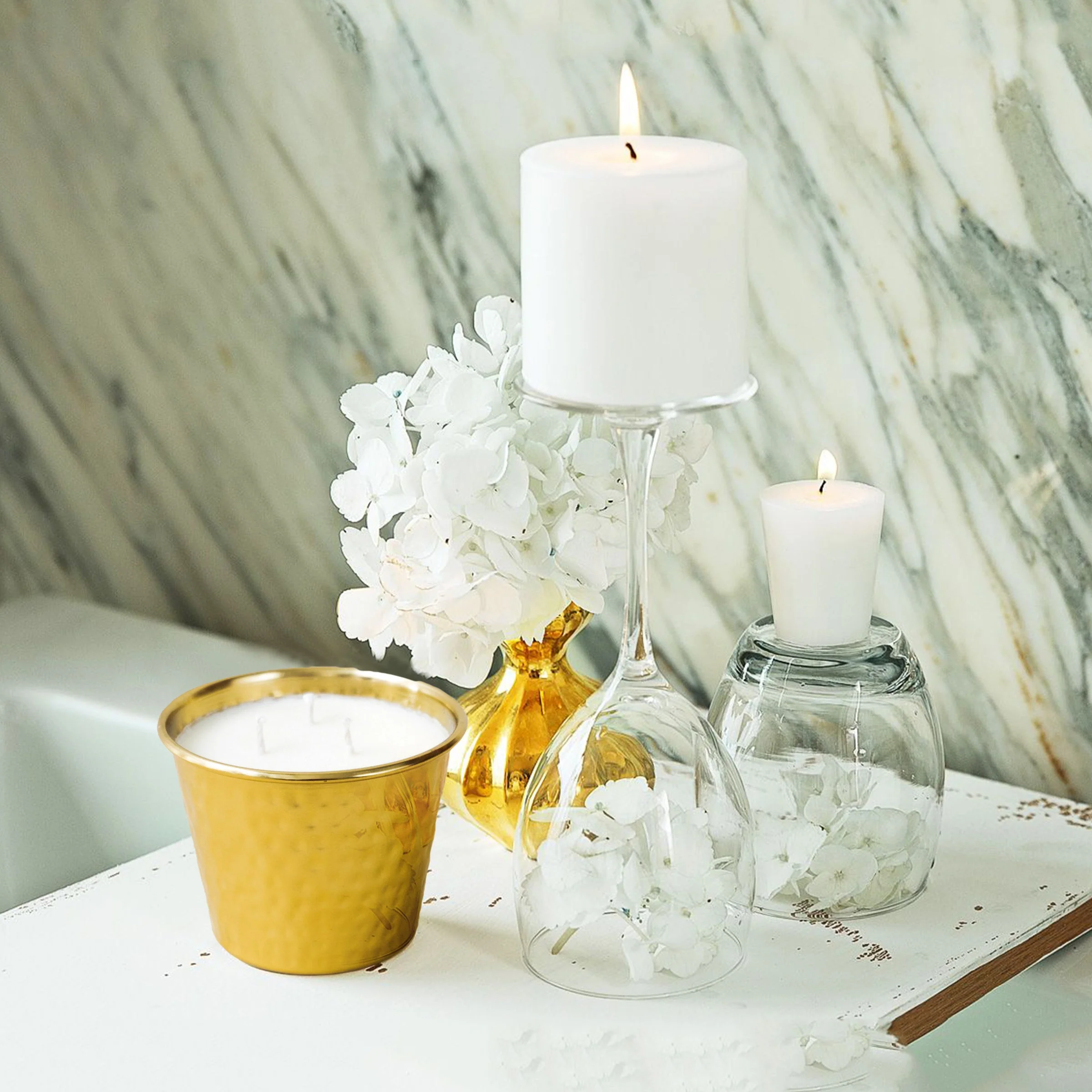 .10ct Diamond + Golden Goblet Candle - Image 4