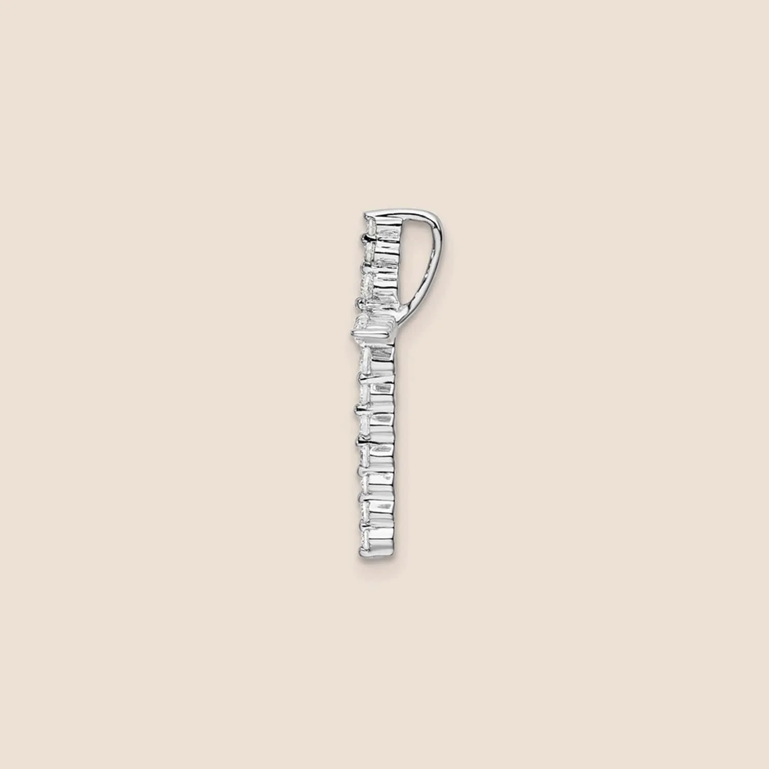 14K White Gold Cross Chain Slide Pendant - Image 3