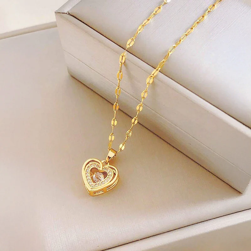 18K Gold PVD Center of My Heart Necklace - Image 4