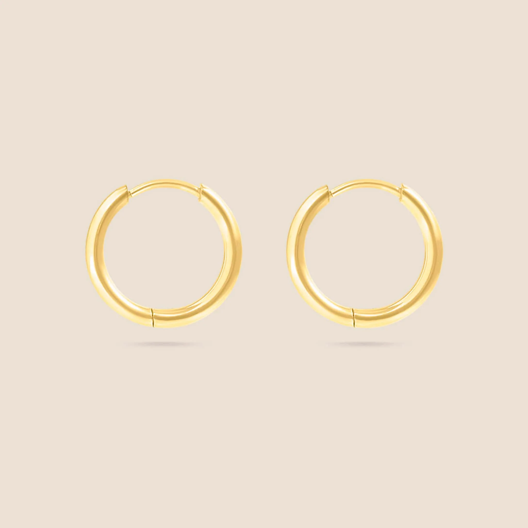 18K Gold PVD Classic Hoop Huggie Earrings