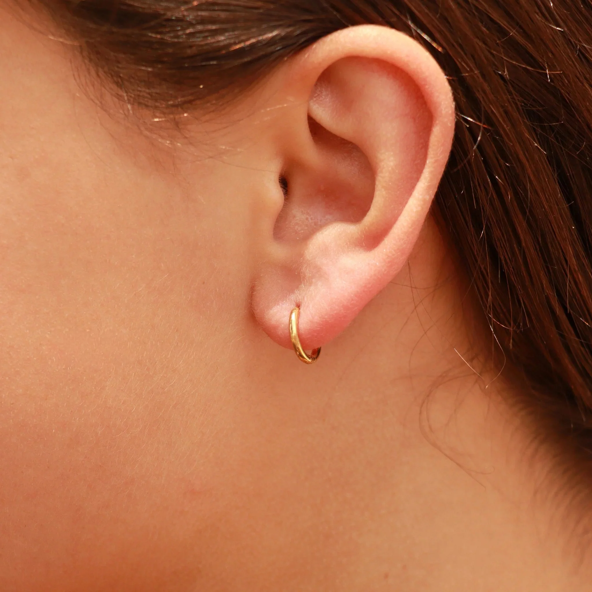 18K Gold PVD Classic Hoop Huggie Earrings - Image 5