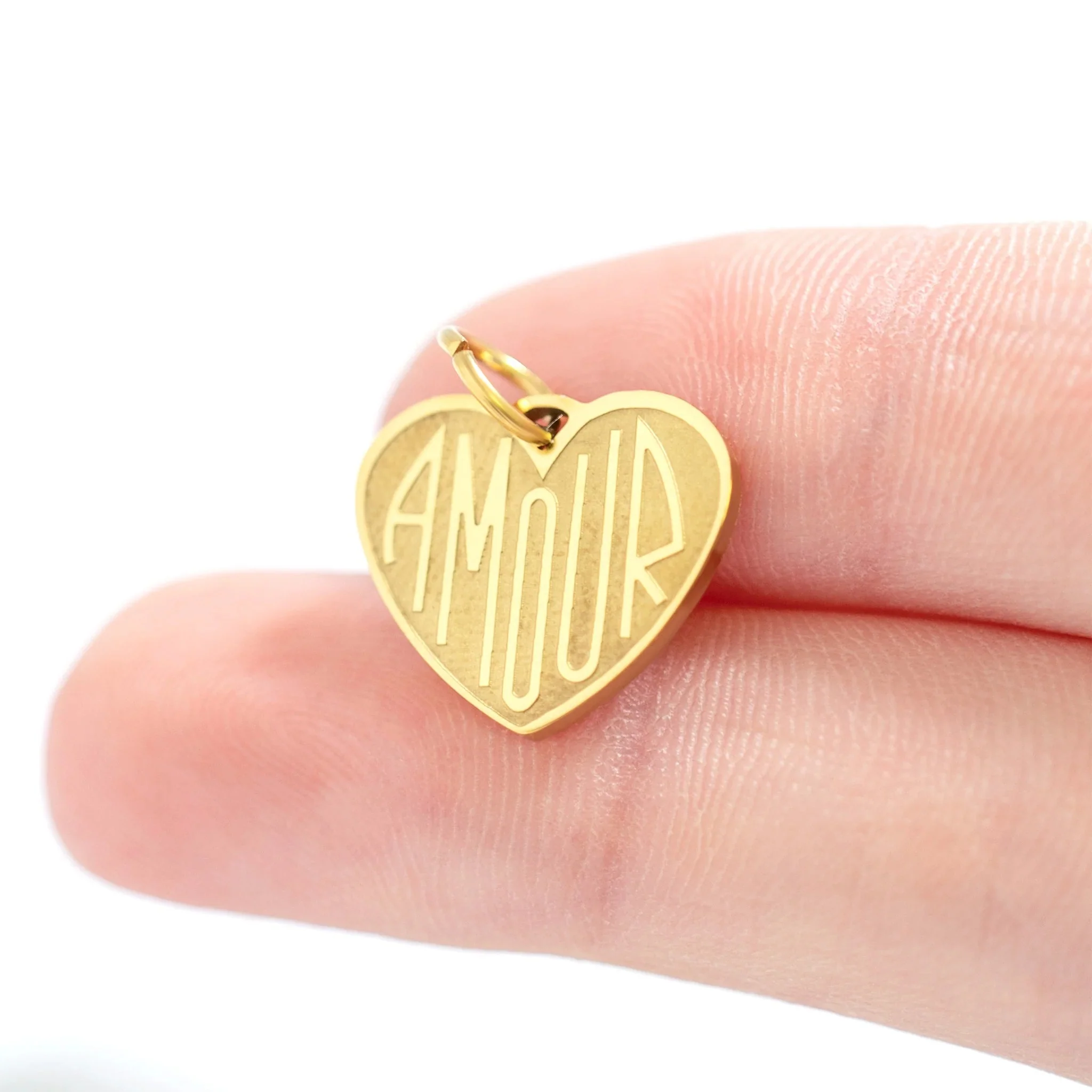 18K Gold PVD Heart Amour Charm - Image 4