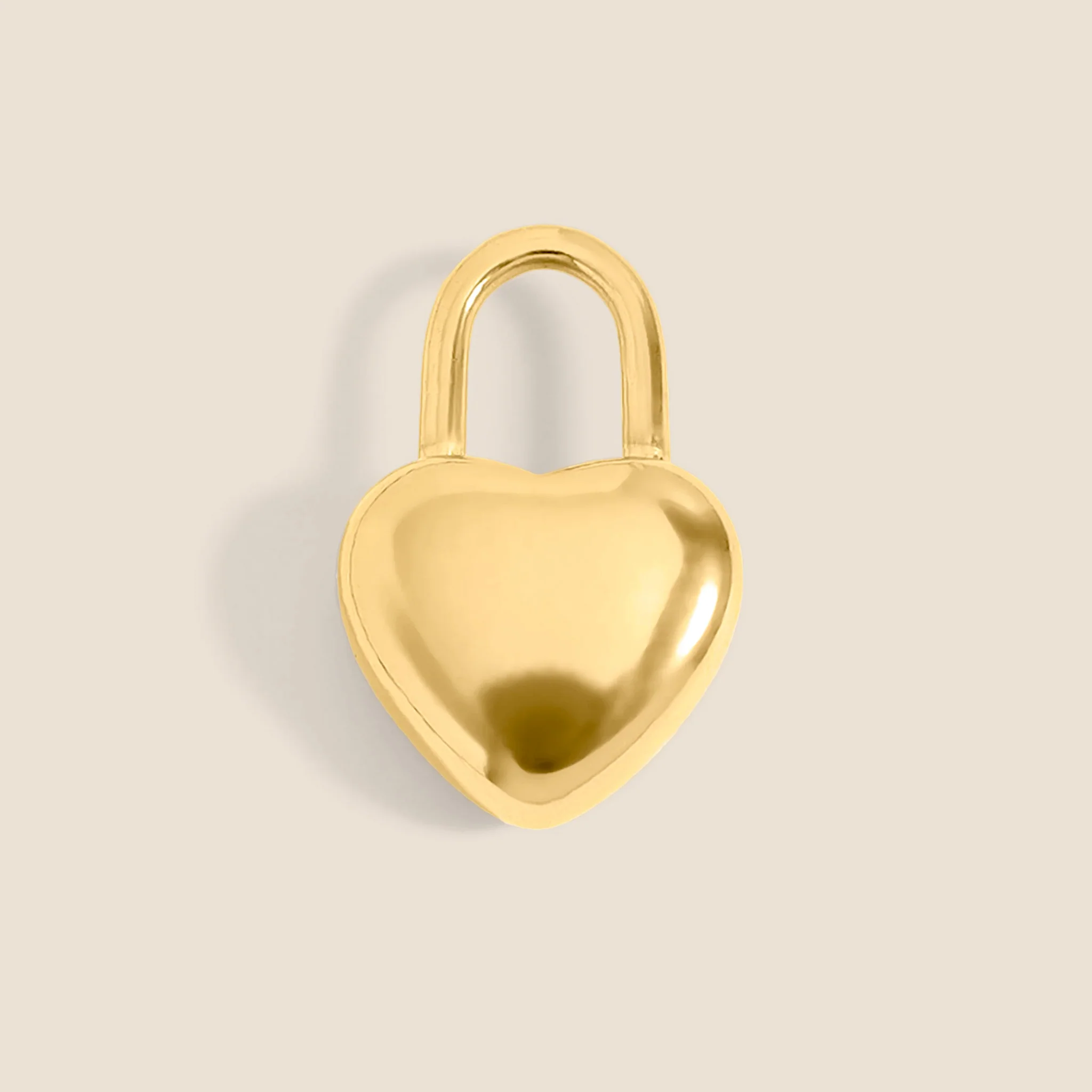 18K Gold PVD Heart Padlock Charm