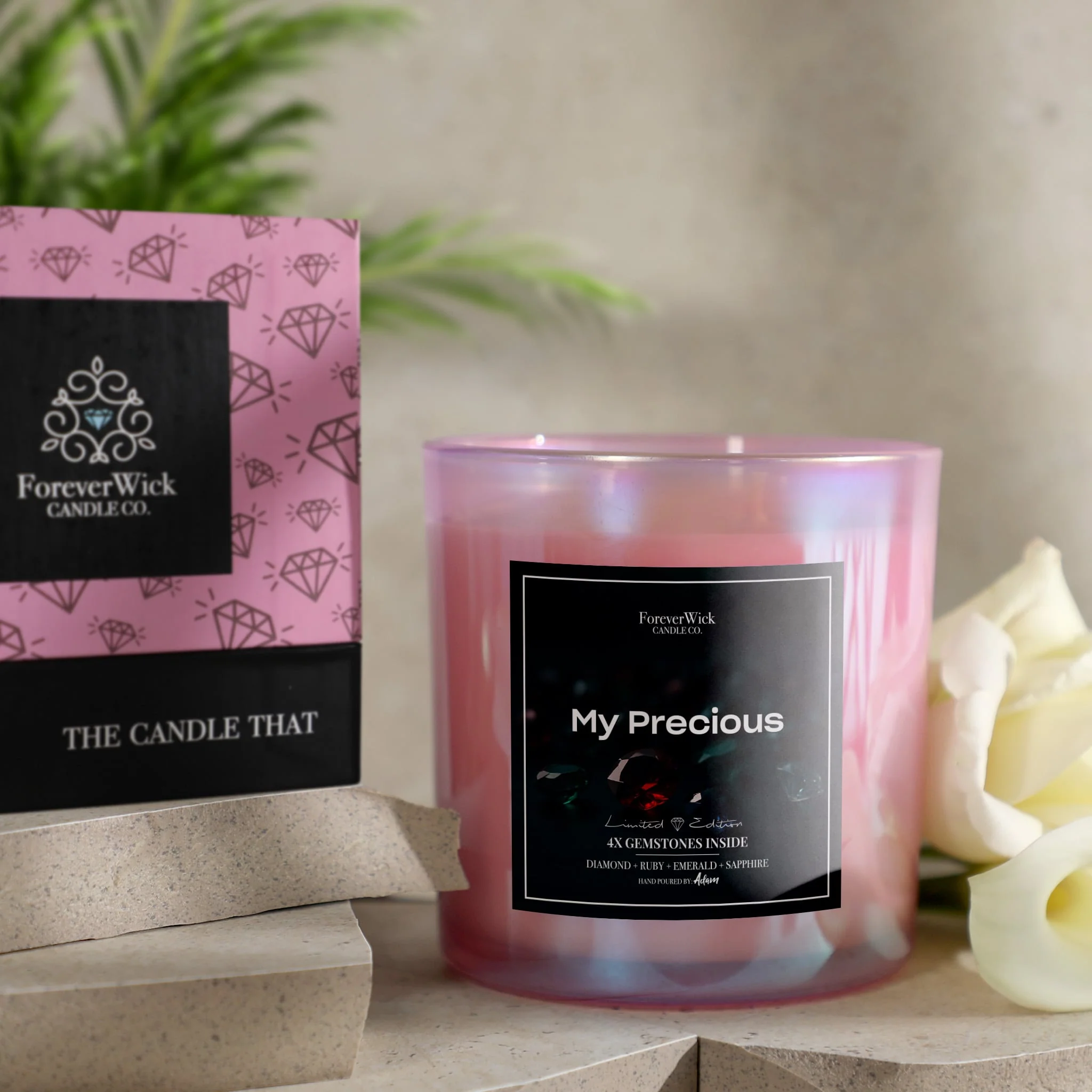 4x Gemtone Candle  (Sapphire + Emerald + Ruby + Diamond) - Image 5