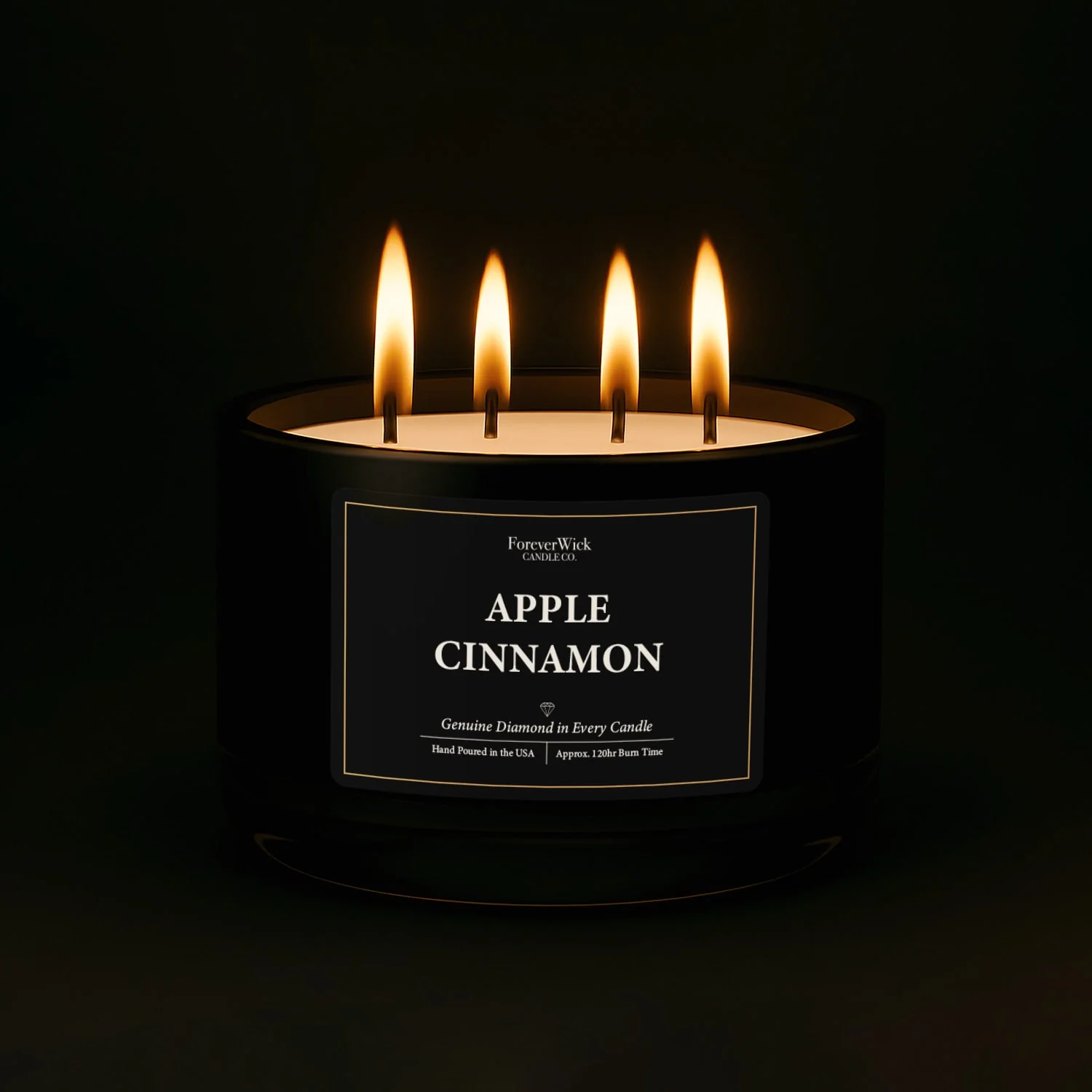 Apple Cinnamon 4 Wick Candle + 3 Diamonds Inside - Image 7