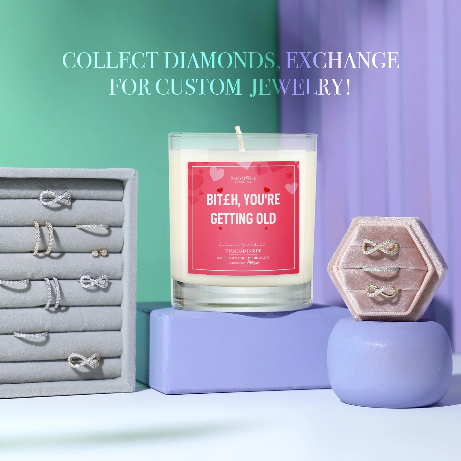 B*tch You're Getting Old Diamond Candle - Image 7