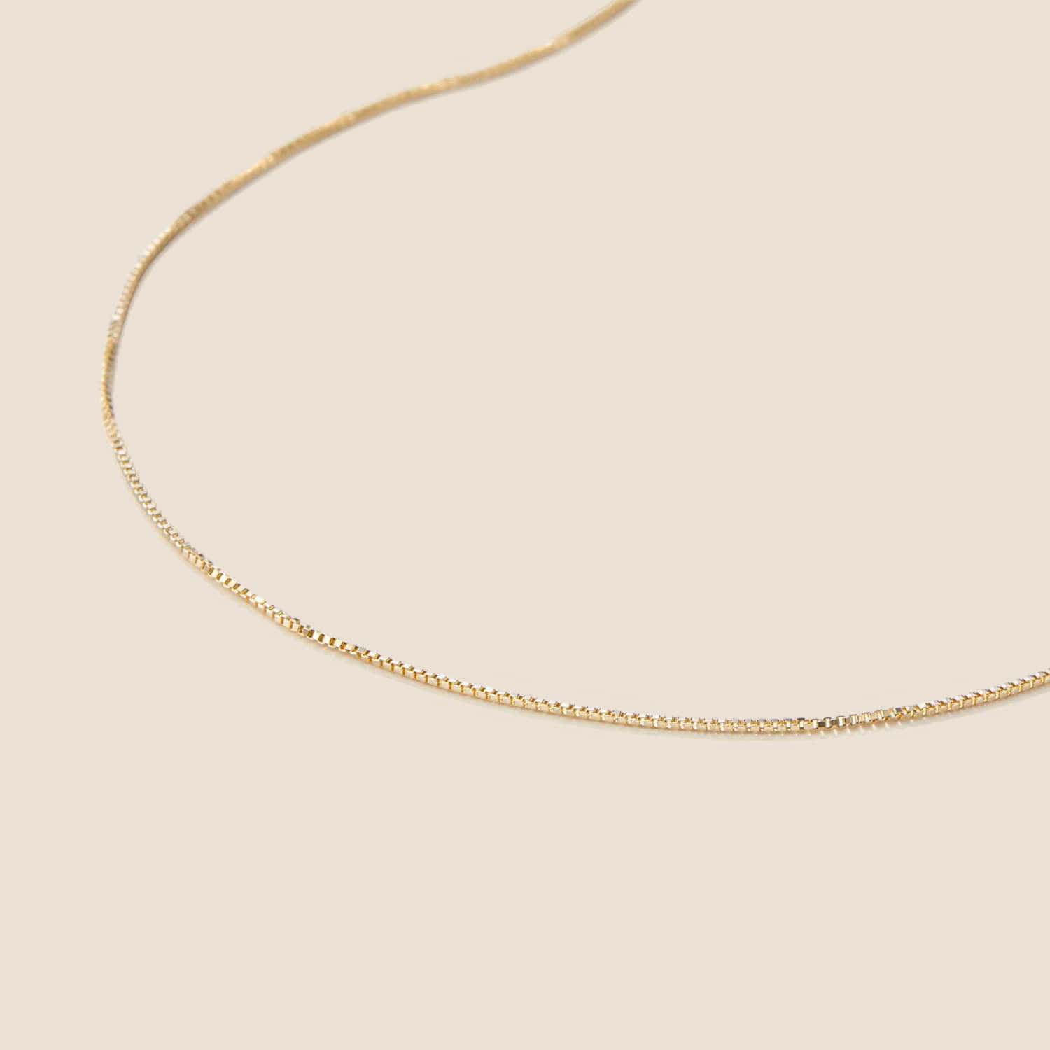 14K Gold Baby Box Chain Necklace (20 inches) - Image 4