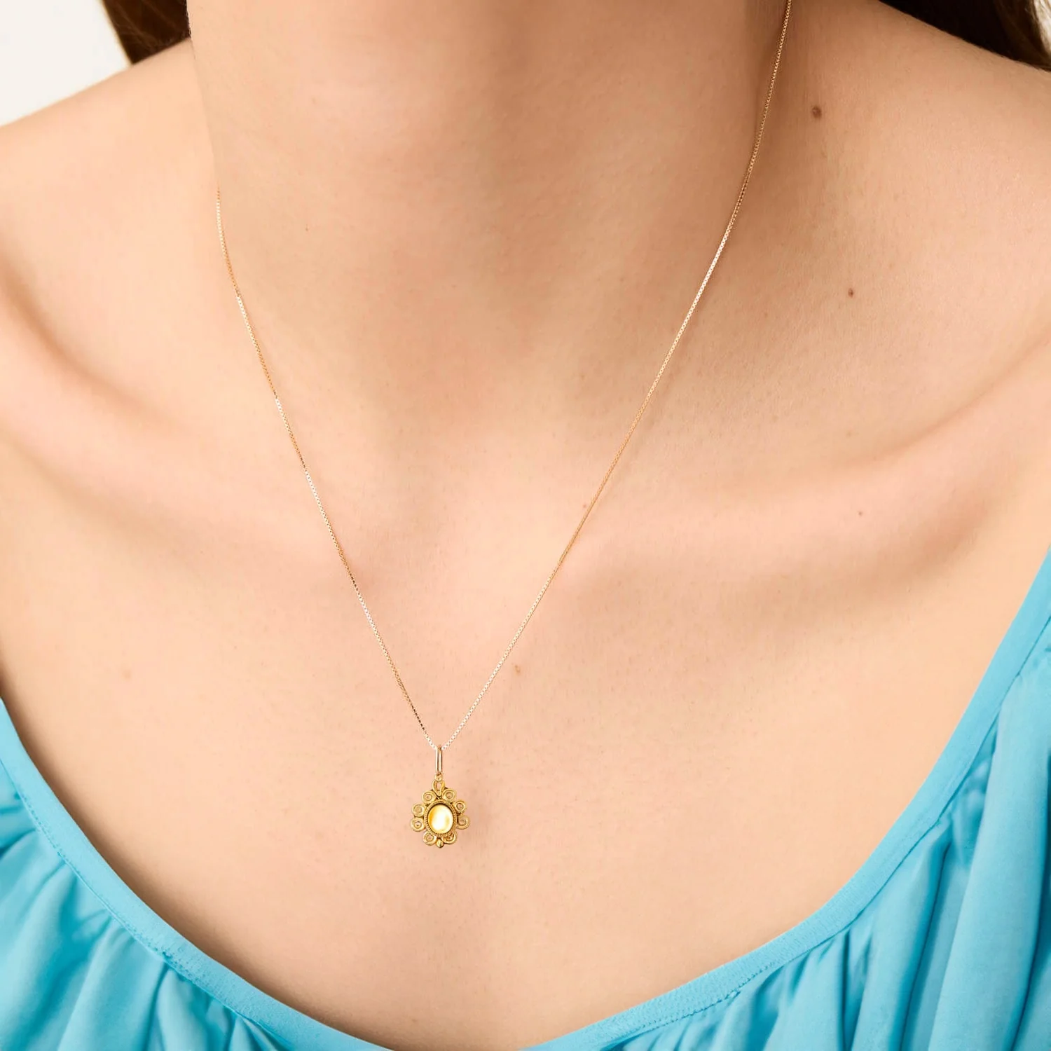 14K Gold Baby Box Chain Necklace (20 inches) - Image 6