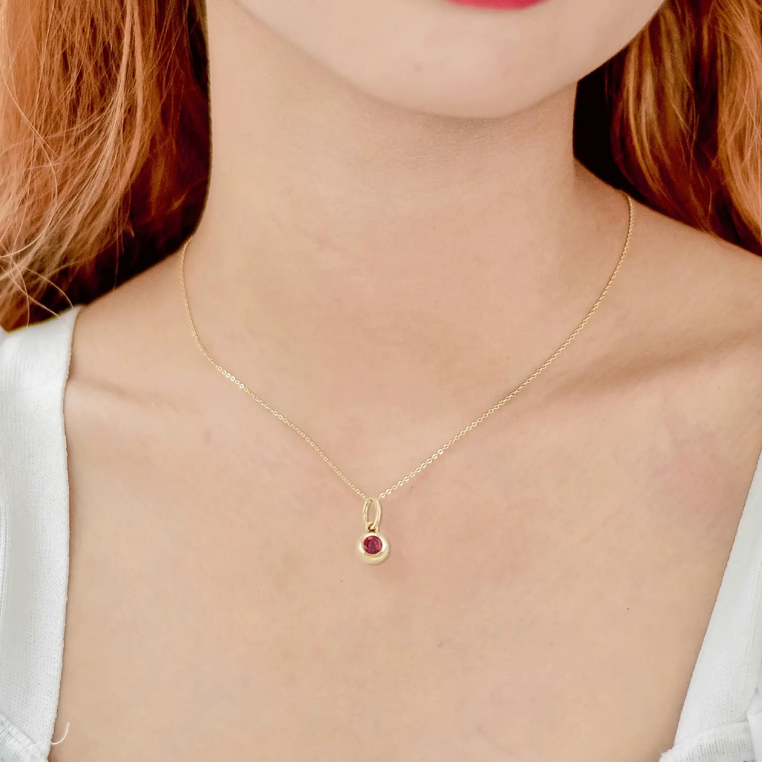 14K Yellow Gold Birthstone Sphere Charm - Image 2