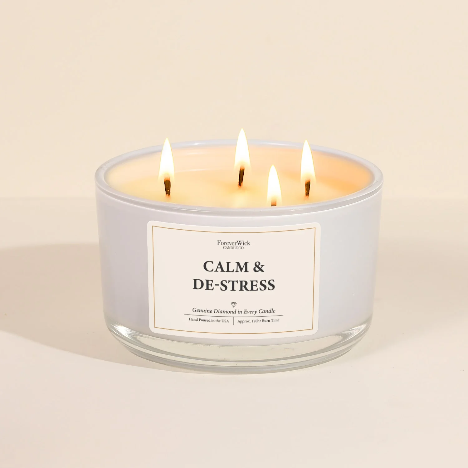 Calm & De-stress 4 Wick Candle + 3 Diamonds Inside - Image 7