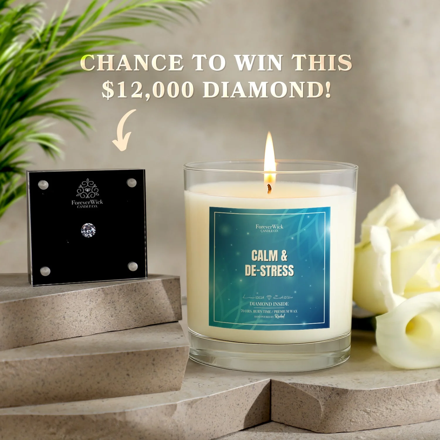 Calm & De-stress Diamond Candle - Image 4