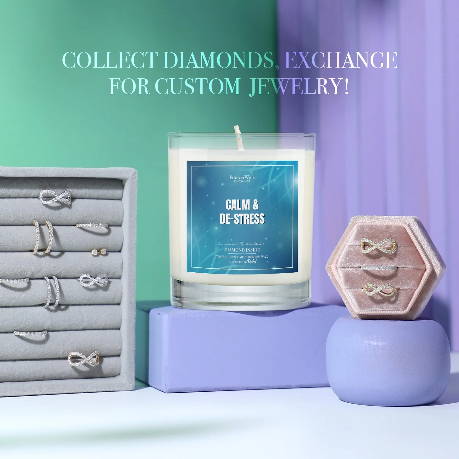 Calm & De-stress Diamond Candle - Image 5