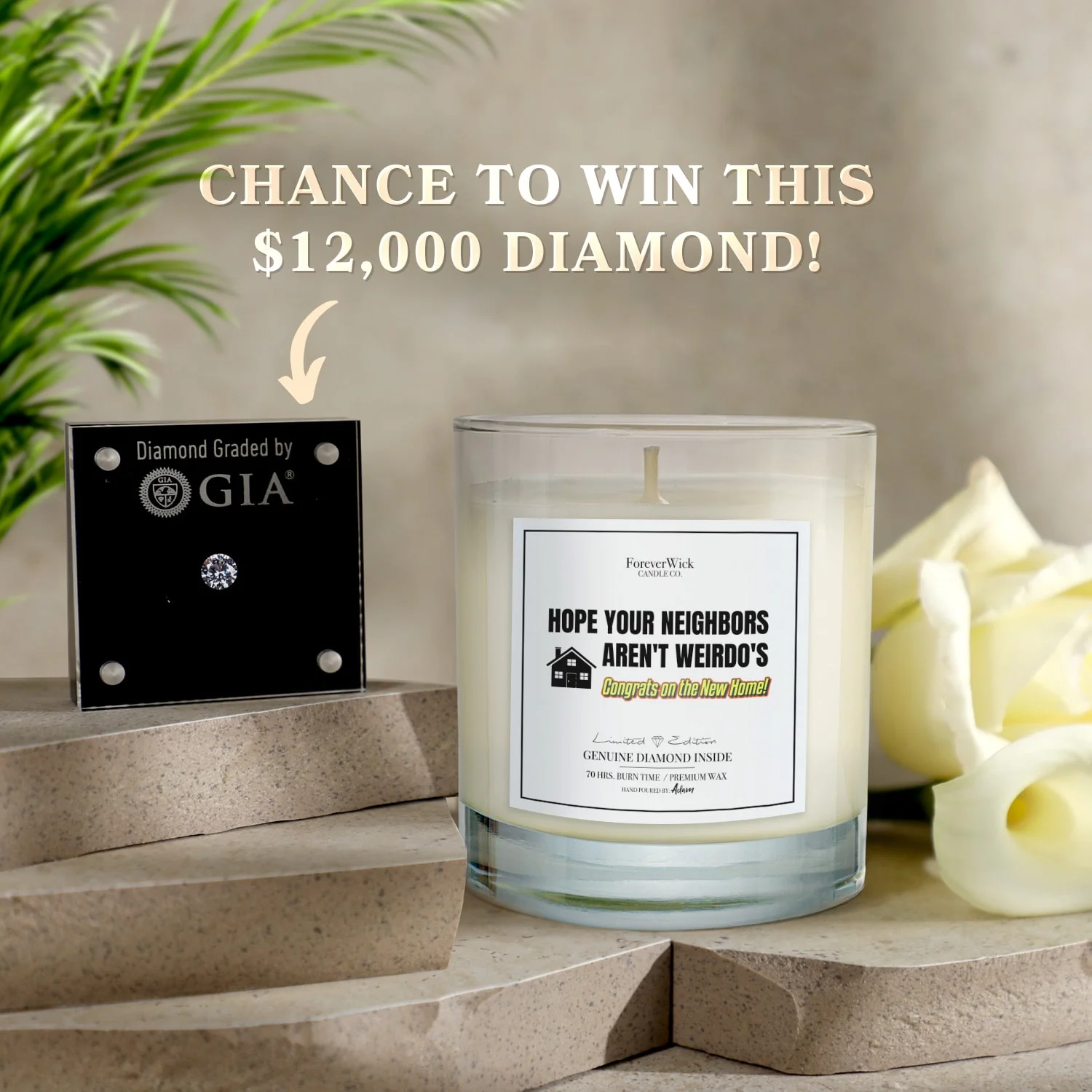 Congrats, On The New Home Diamond Candle - Image 4