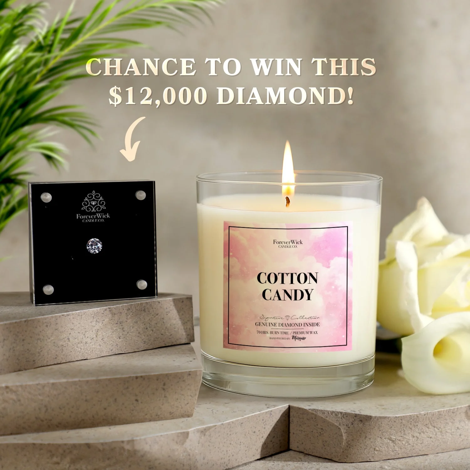 Cotton Candy Diamond Candle - Image 5