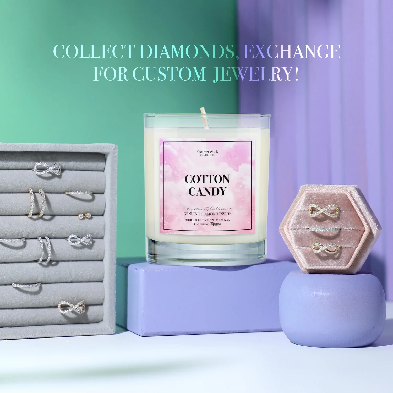 Cotton Candy Diamond Candle - Image 6