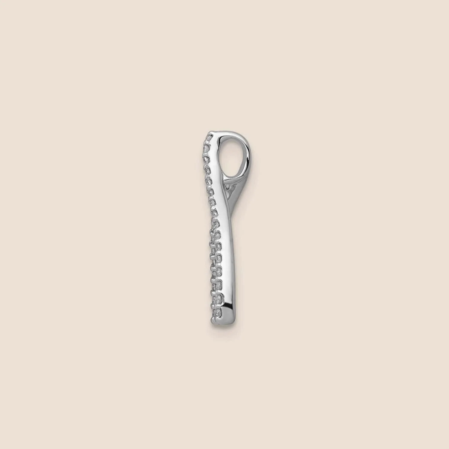 14K White Gold Diamond Wishbone Chain Slides - Image 3