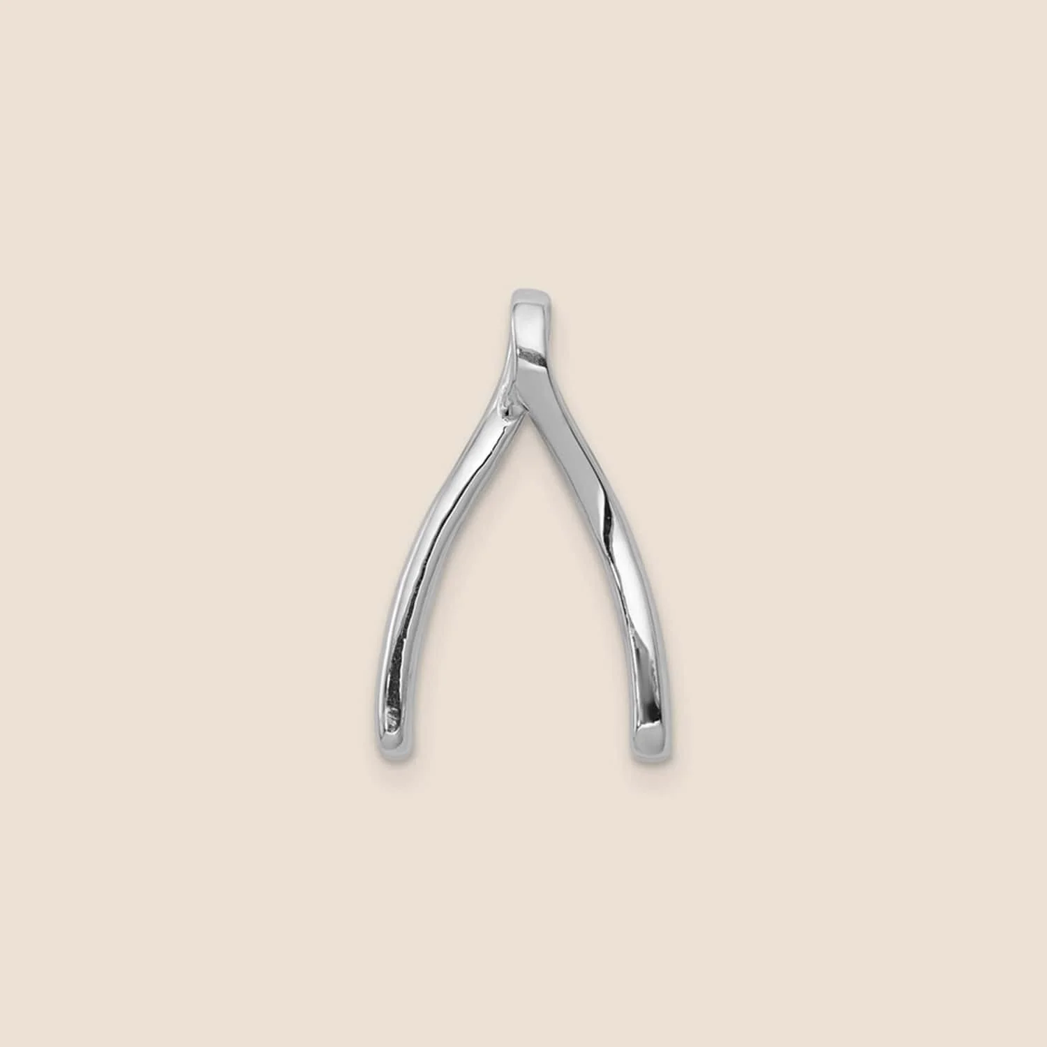 14K White Gold Diamond Wishbone Chain Slides - Image 4
