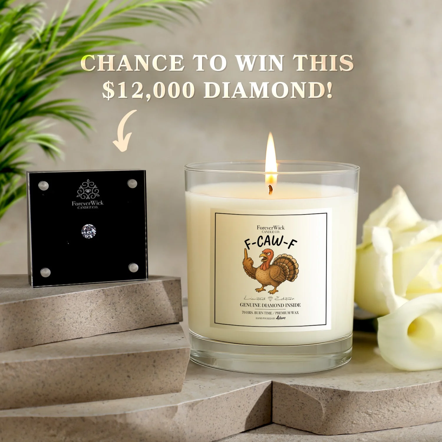 F-caw-f Diamond Candle - Image 4