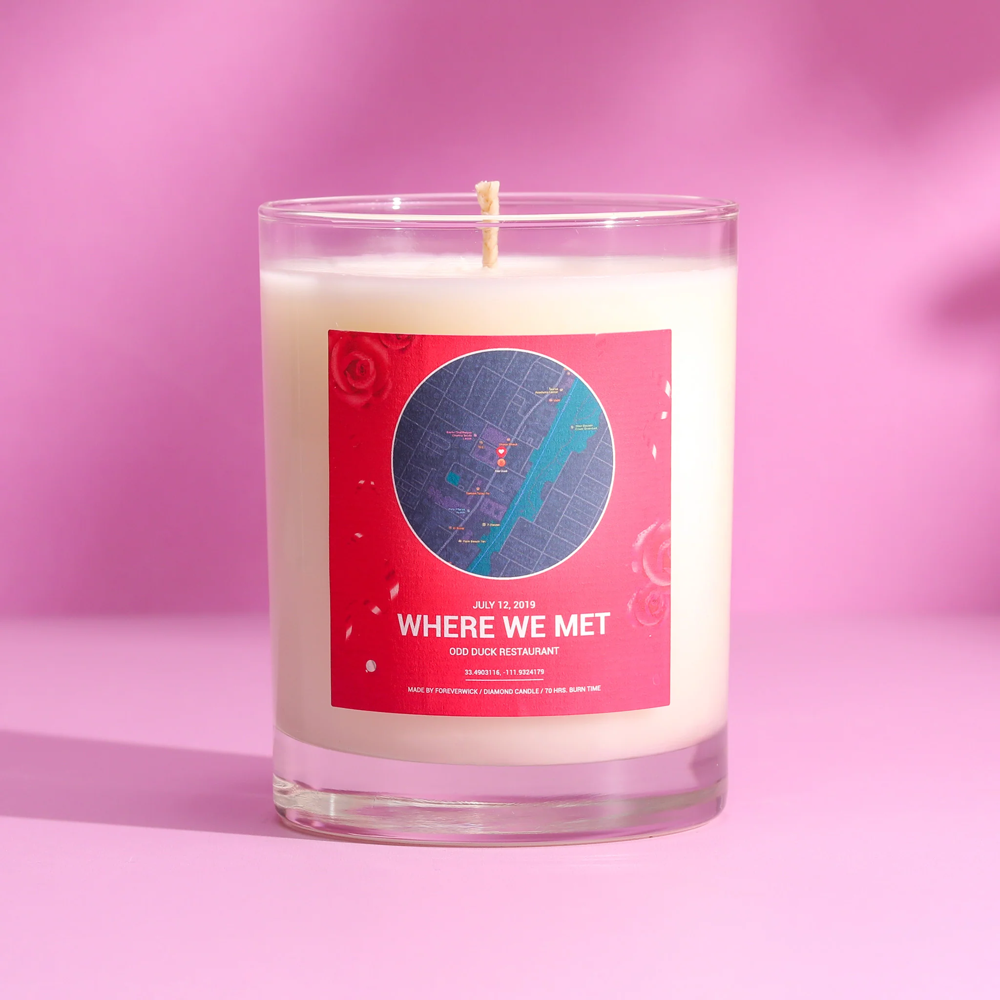 First Date Custom Diamond Candle - Image 4