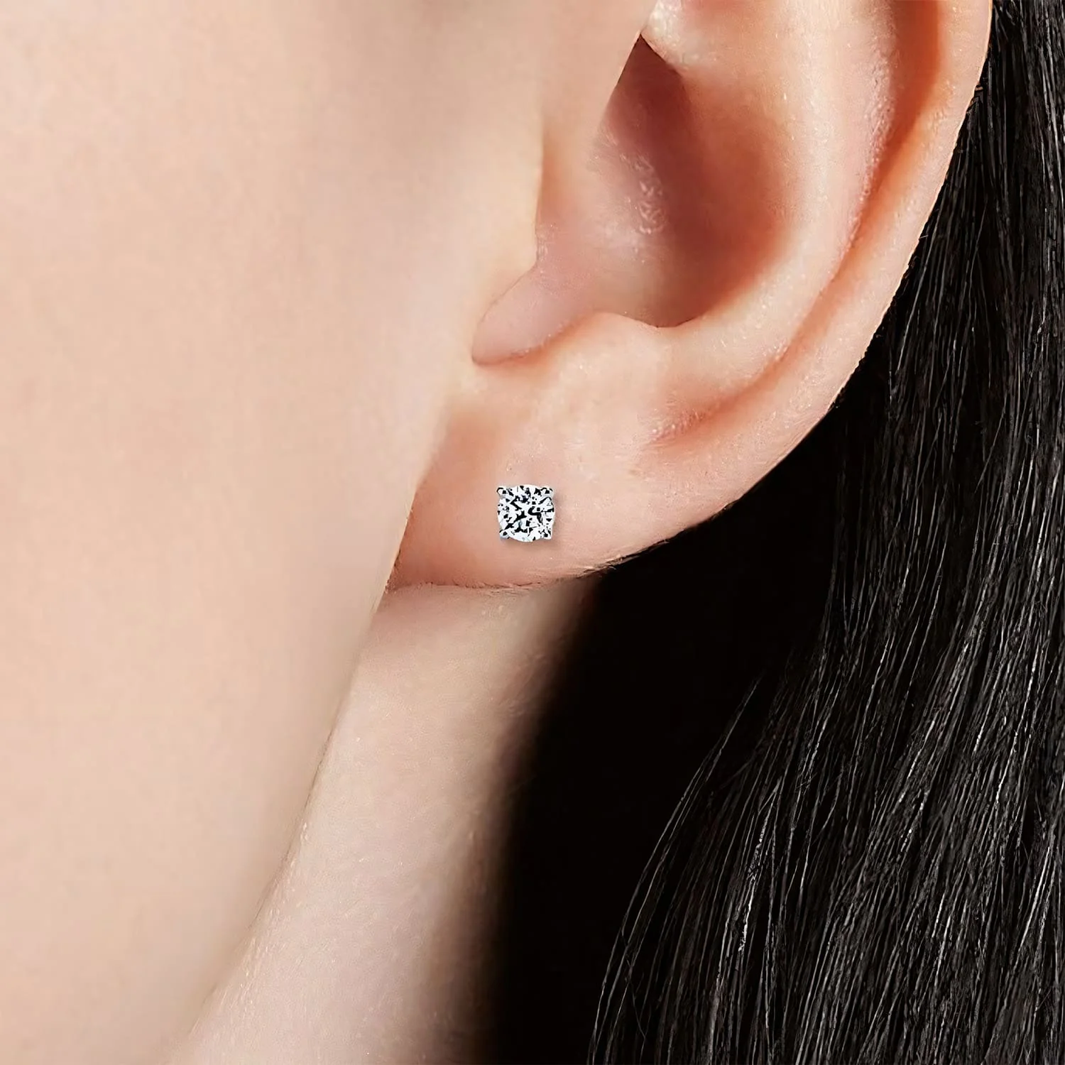 Four-Claw Lab Grown Diamond Stud Earrings 1/2 ct. tw. (100 Diamonds) - Image 5
