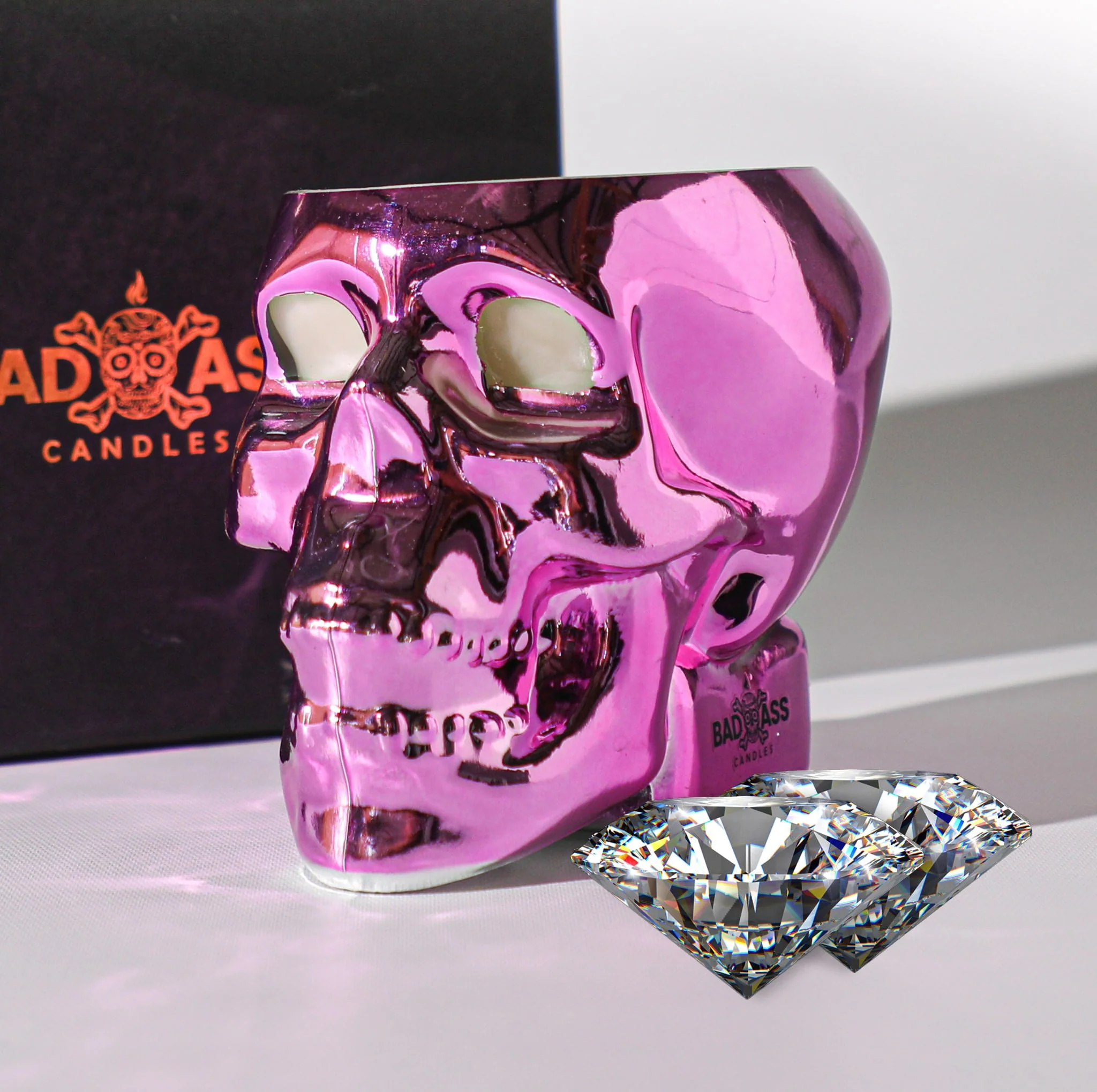 Glam Pink Skull 2 Diamond Candle by Badass Candles - Image 8