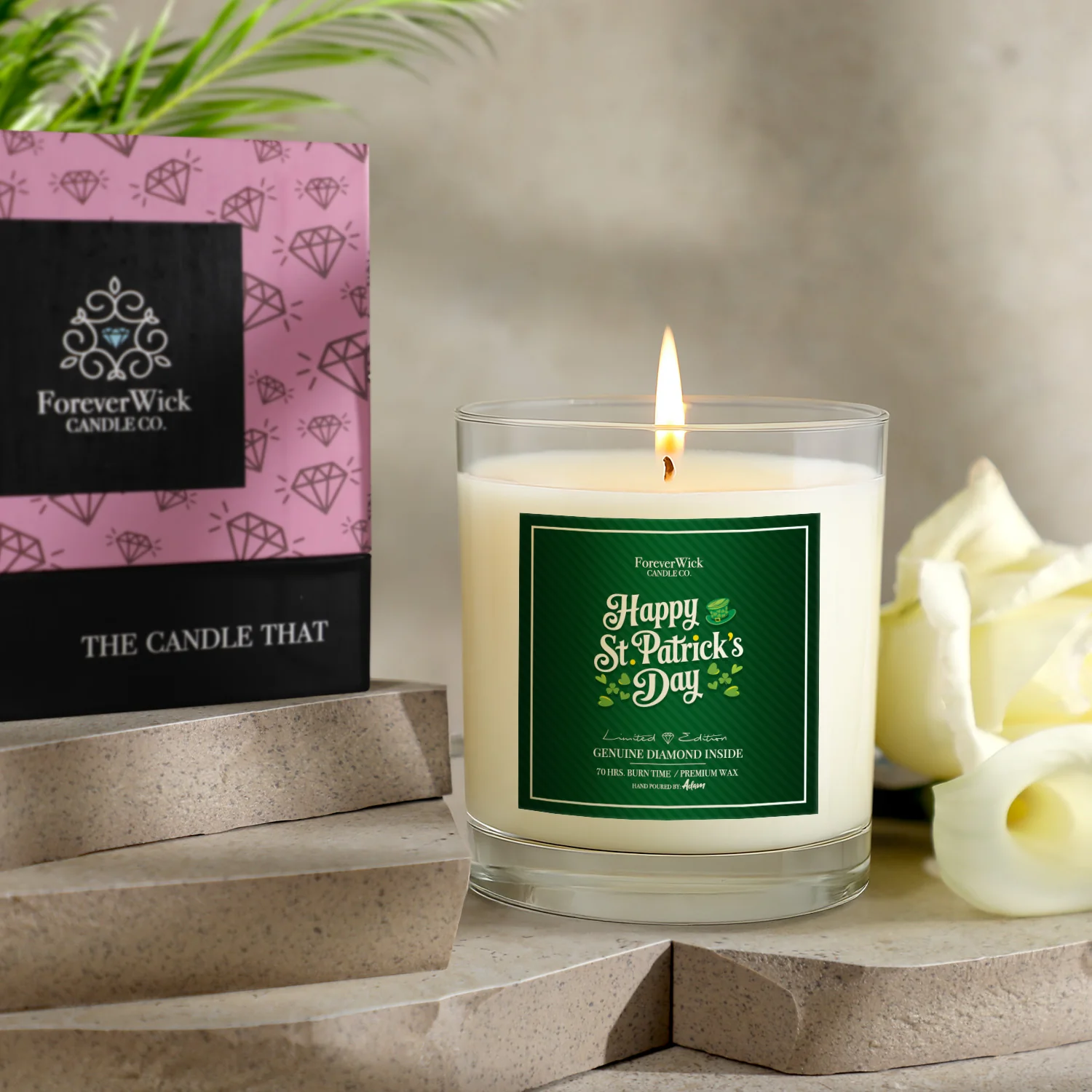 Happy St. Patrick’s Day Diamond Candle - Image 4
