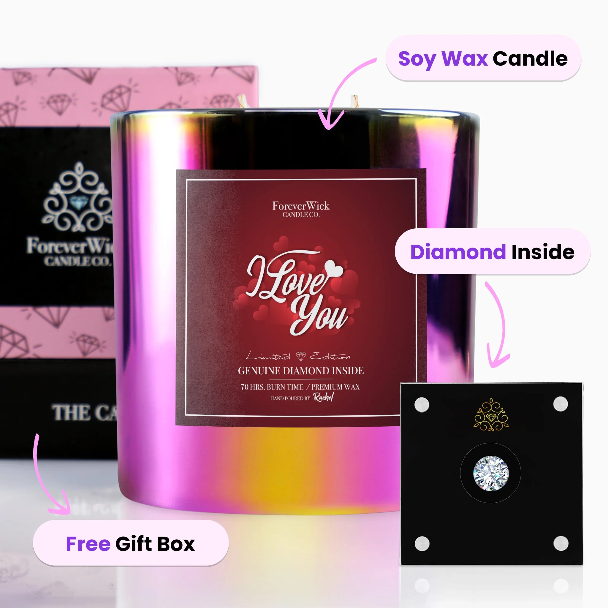 I Love You Diamond Candle - Image 11
