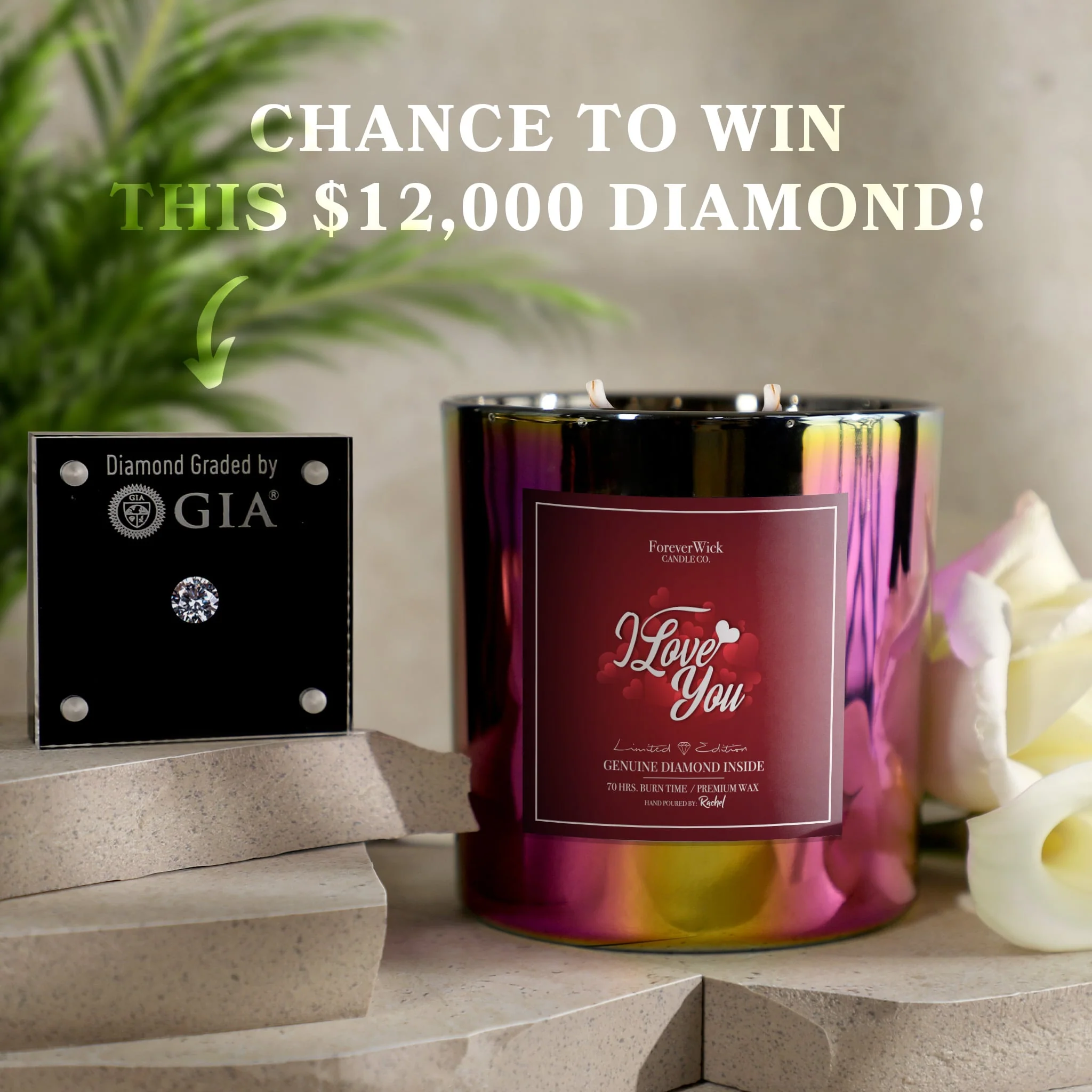 I Love You Diamond Candle - Image 8
