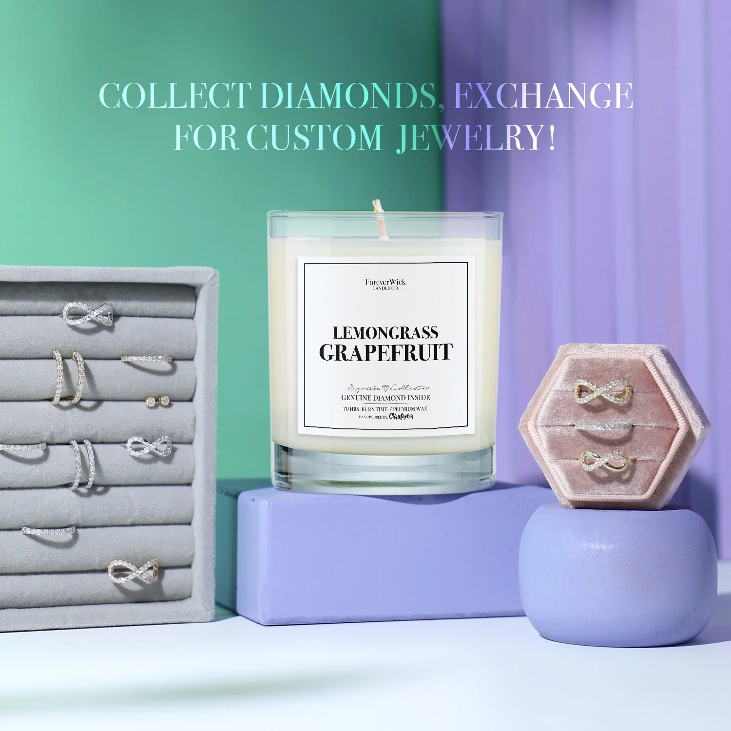 Lemongrass Grapefruit Diamond Candle - Image 6