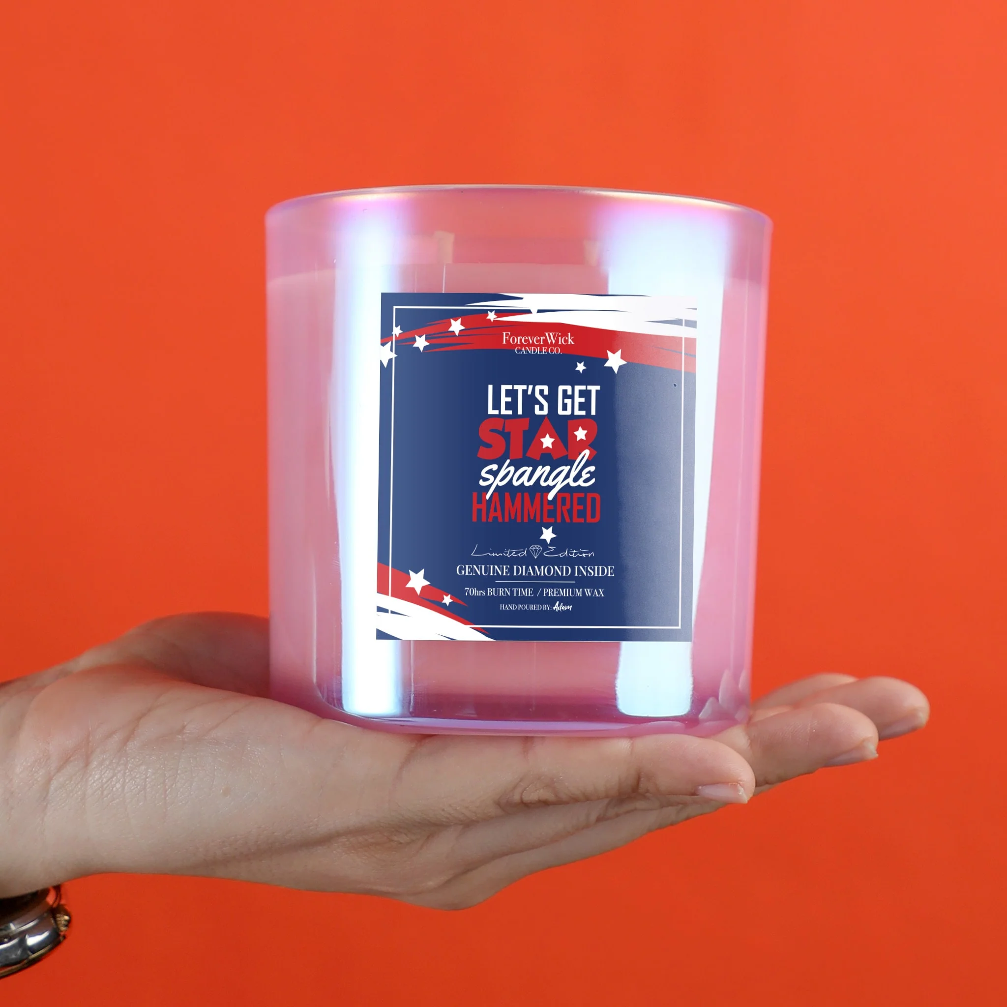 Let’s Get Star Spangle Hammered Diamond Candle - Image 6