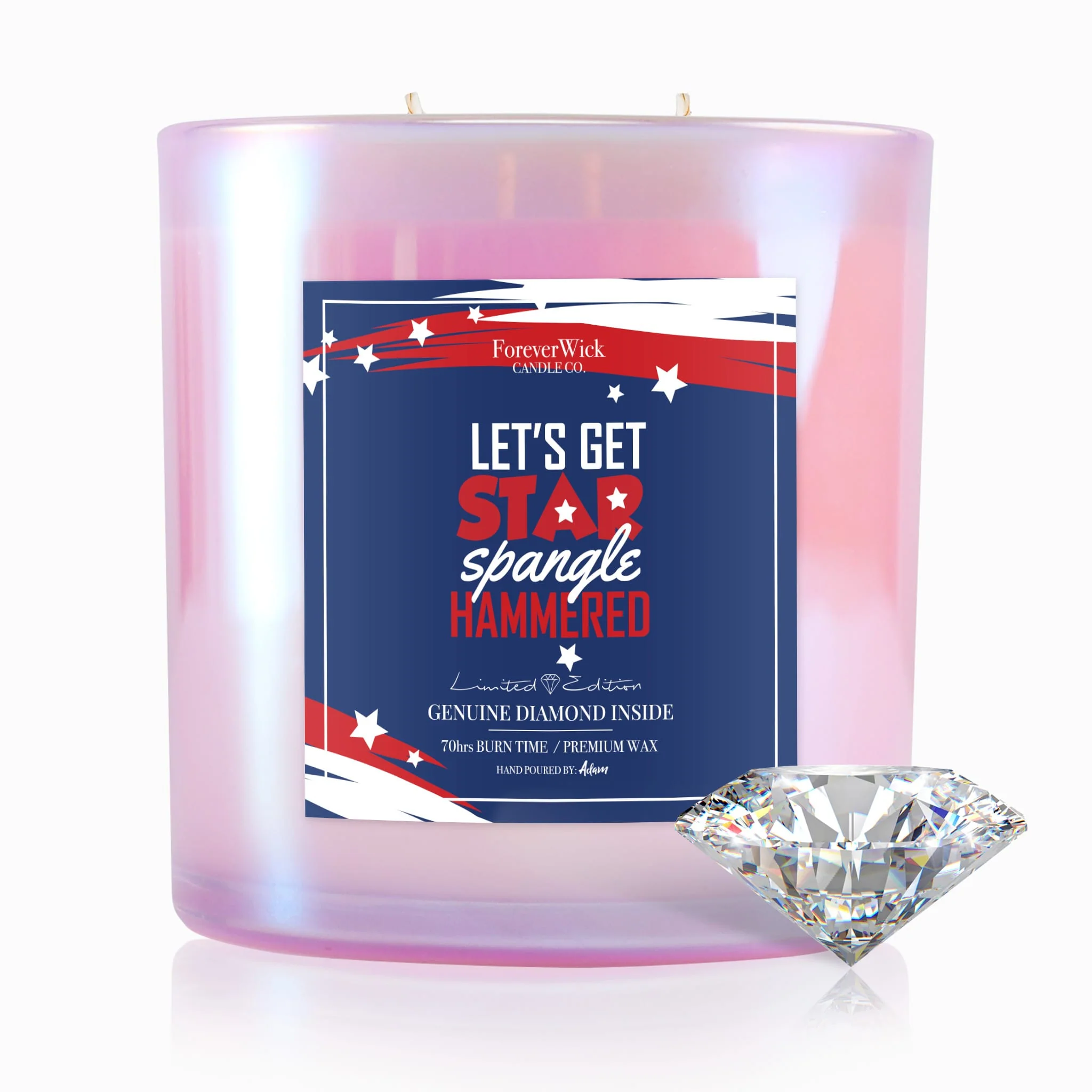 Let’s Get Star Spangle Hammered Diamond Candle - Image 7