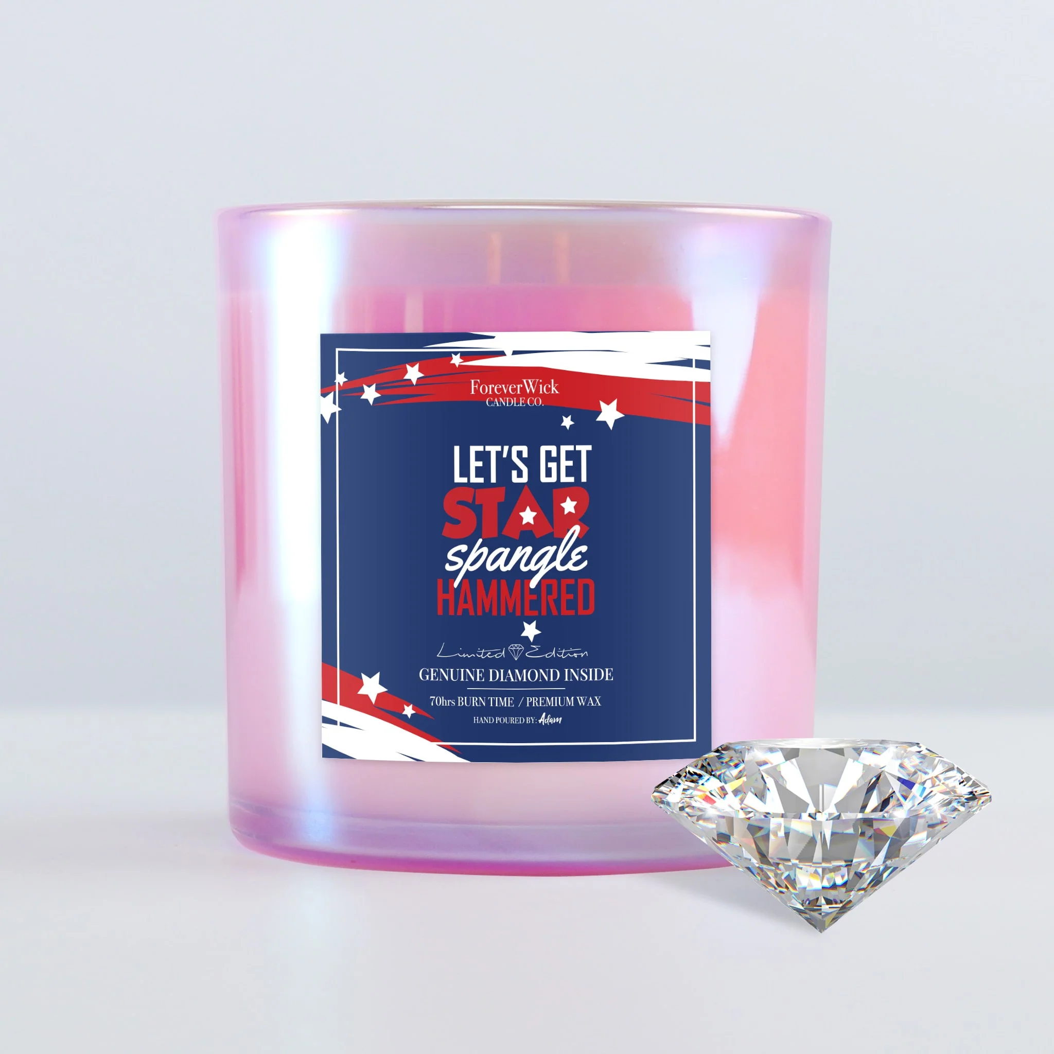 Let’s Get Star Spangle Hammered Diamond Candle - Image 8
