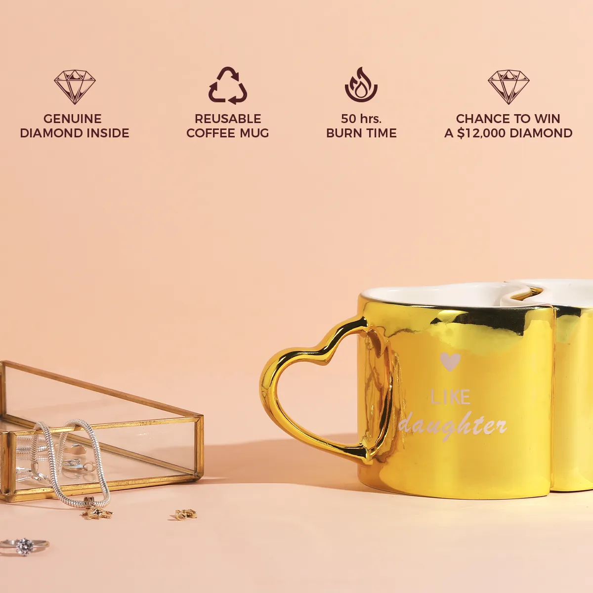 2 Diamond Mother/Daughter Reusable Coffee Mugs - Image 5