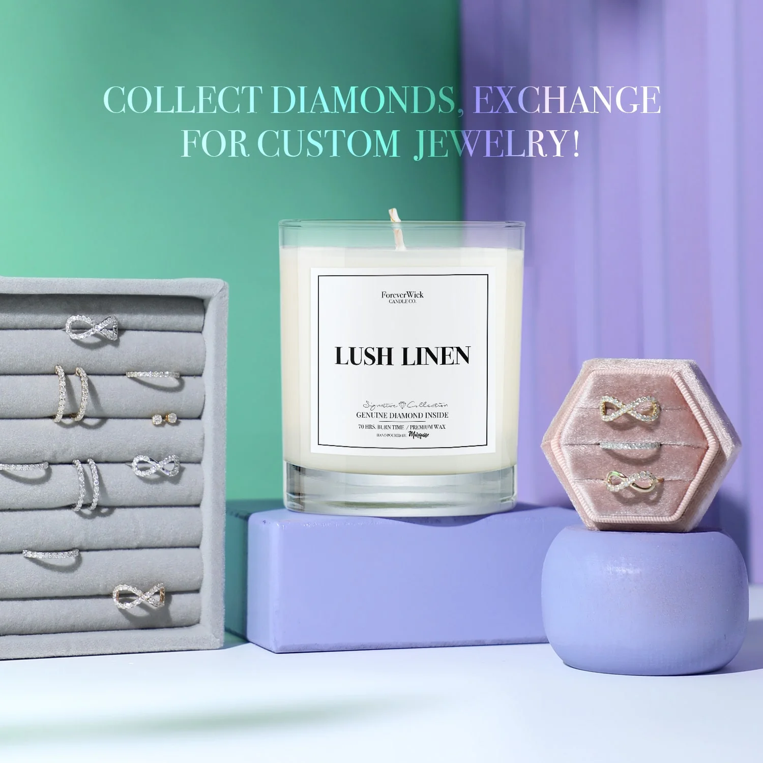 Lush Linen Diamond Candle - Image 5