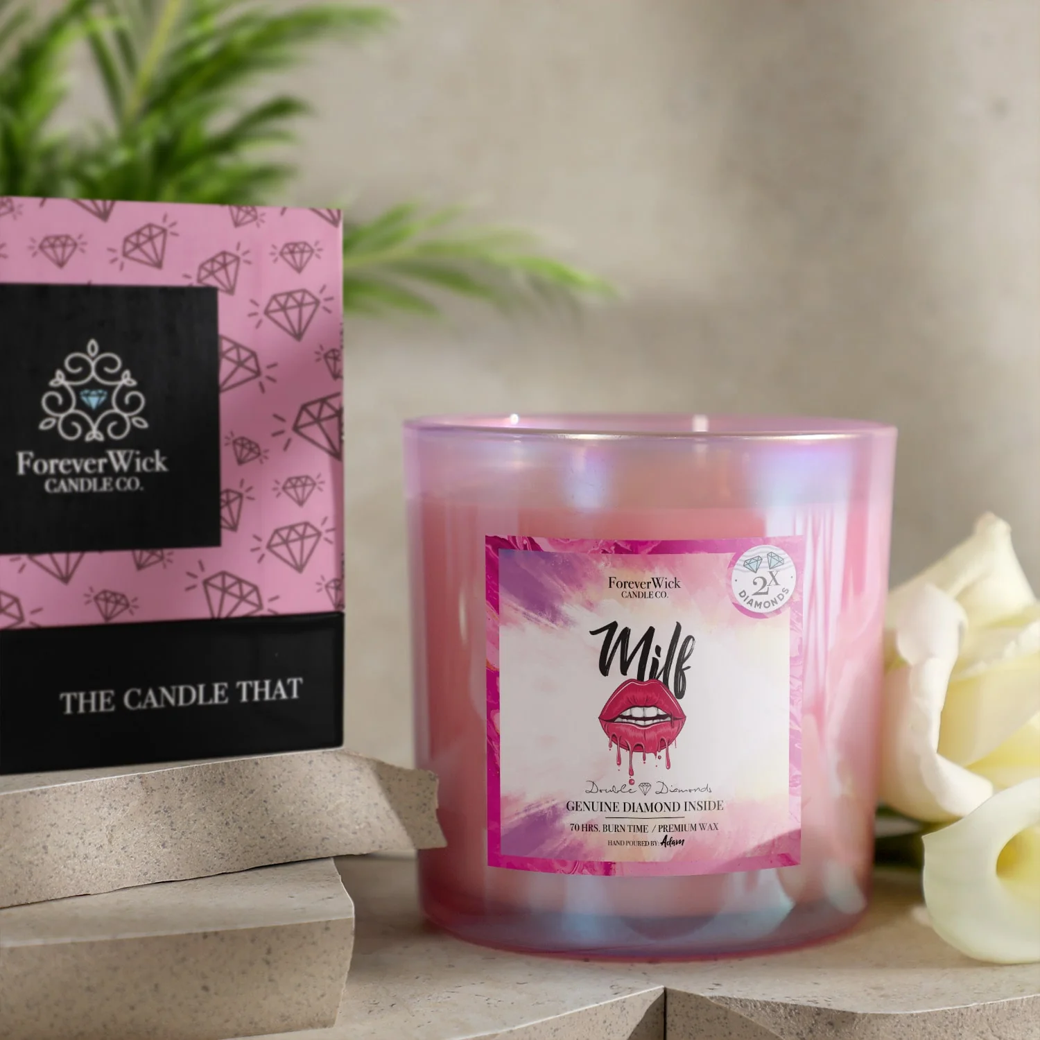 MILF Double Diamond Sparkle Candle - Image 4