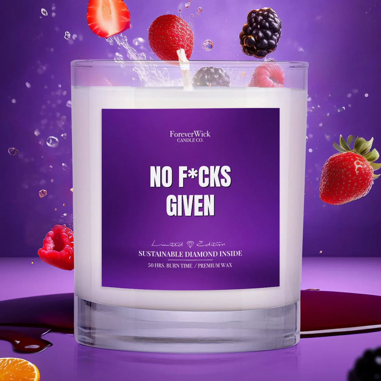 No F*ks Given Diamond Candle - Image 2