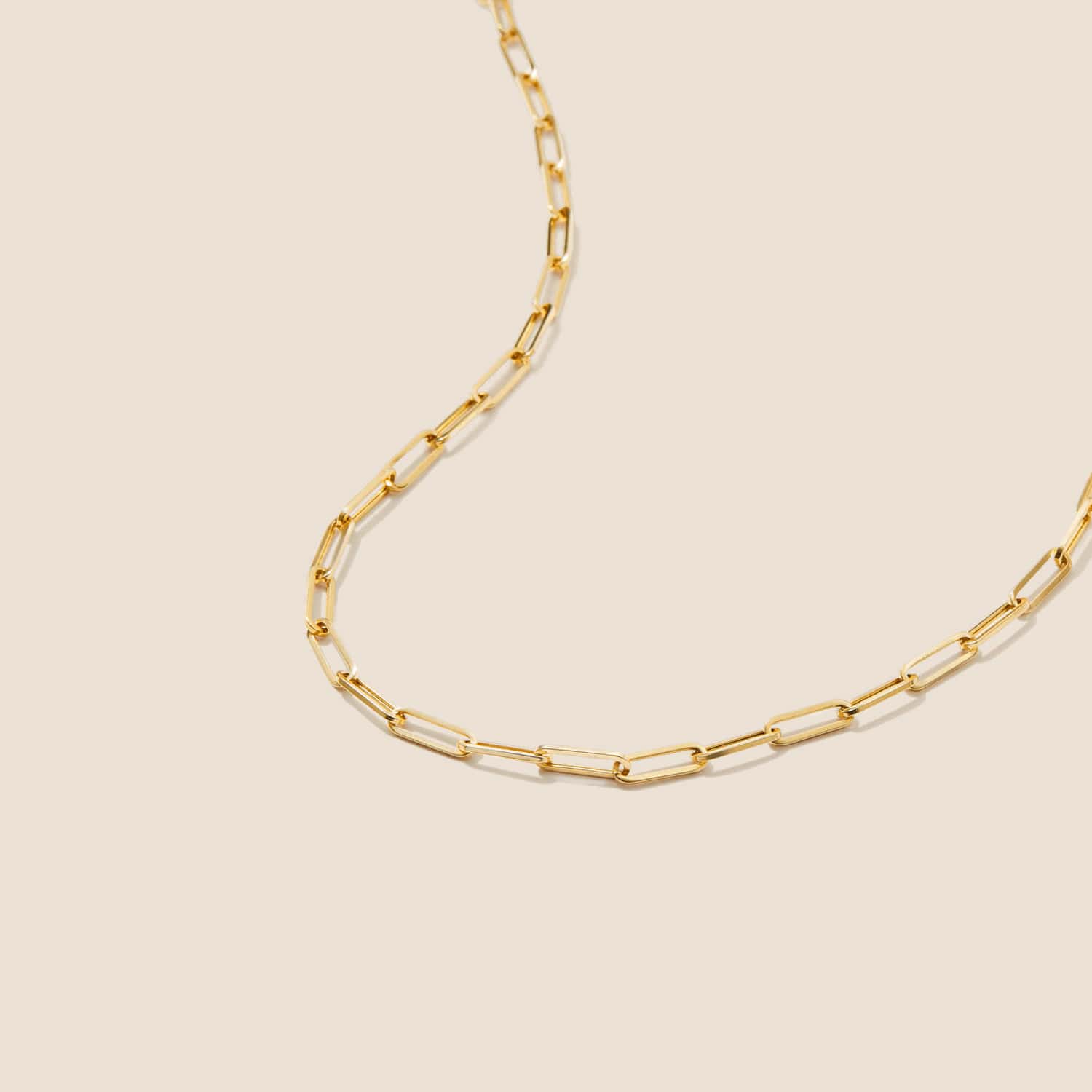 14K Yellow Gold Paperclip Chain Charm Necklace (18 inches) - Image 3