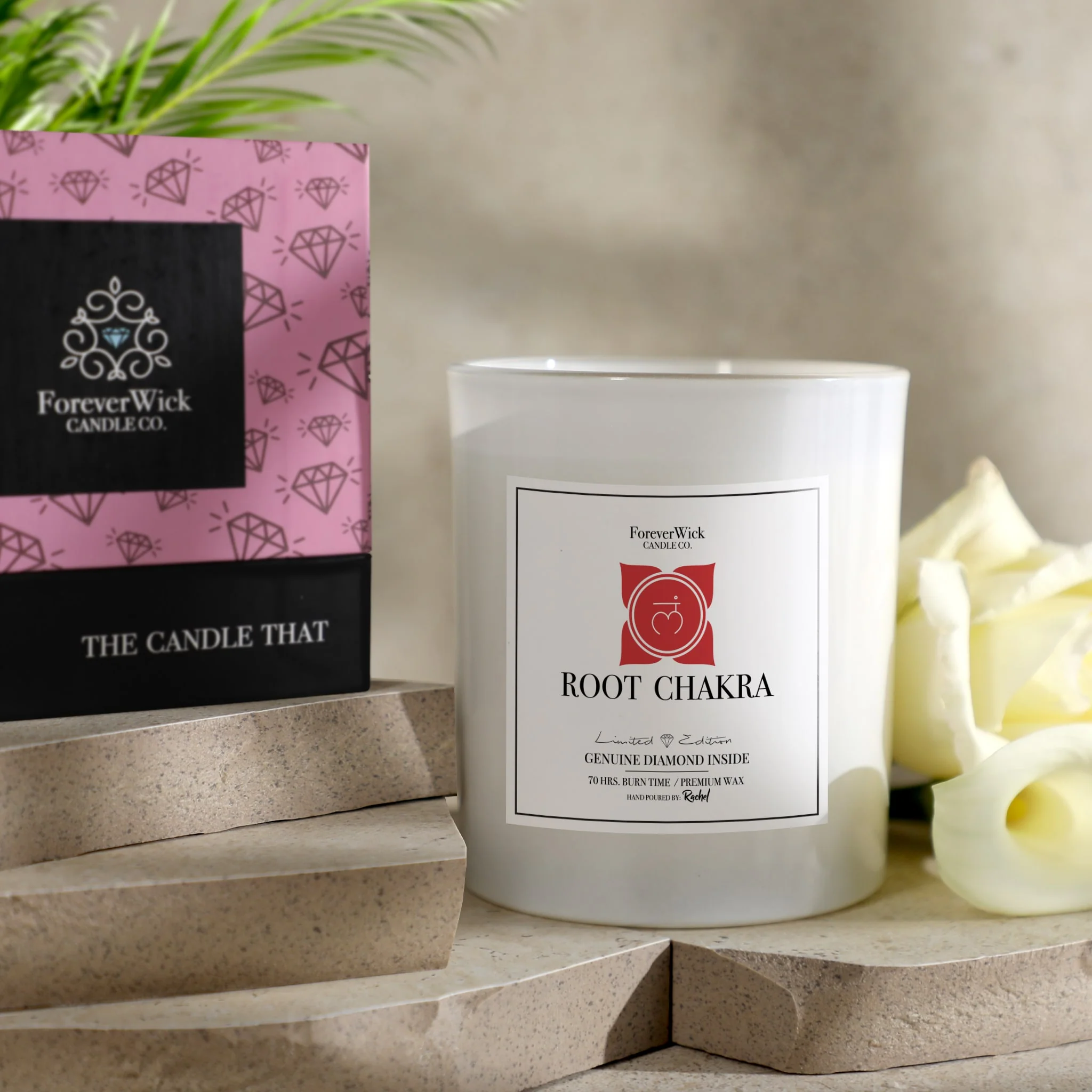 Root Chakra - Crystal & Diamond Candle - Image 8