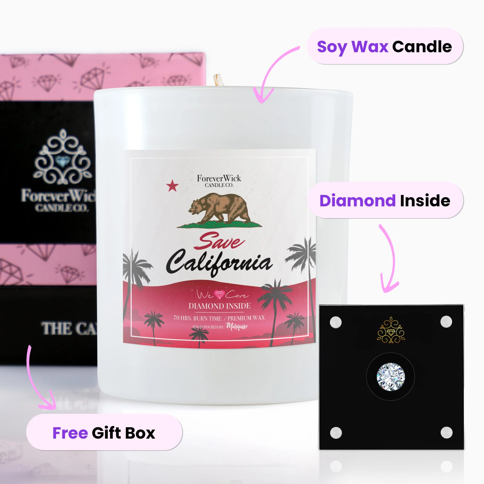 Save California Diamond Candle - 100% Donation Candle - Image 3