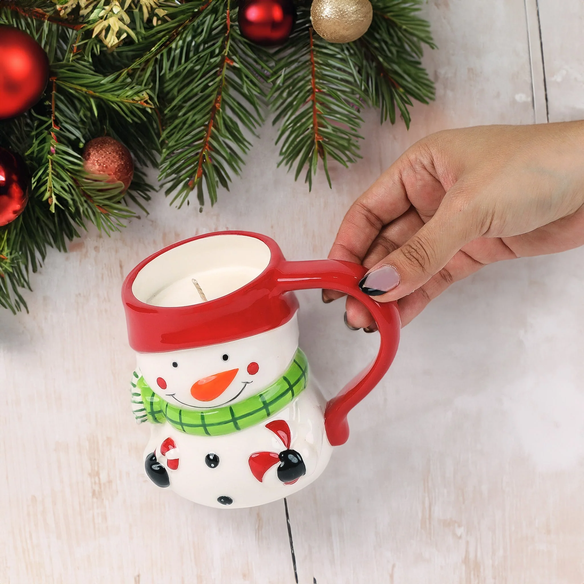 Snowman's Thawing Reusable Coffee Mug Diamond Candle - Image 4