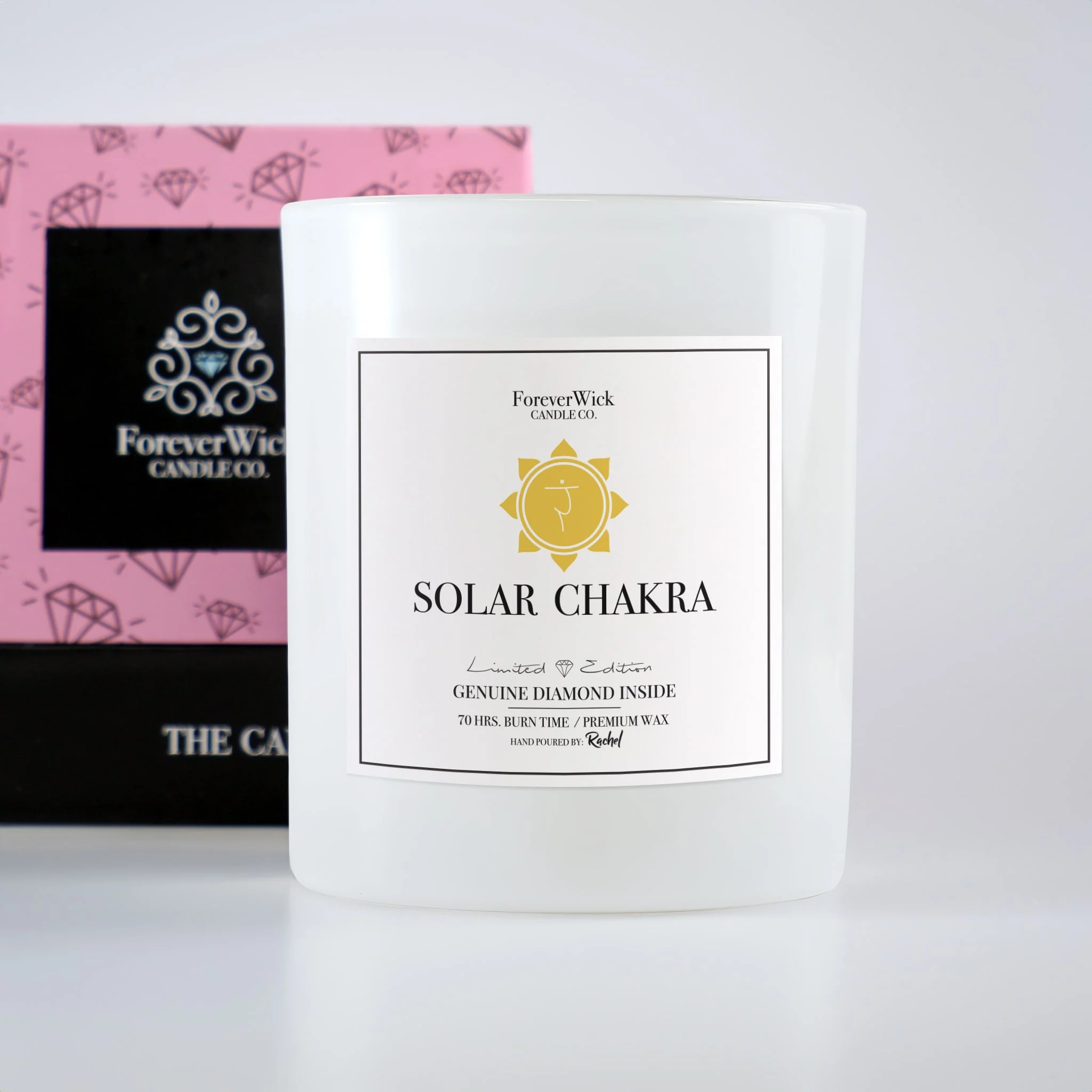 Solar Chakra - Crystal & Diamond Candle - Image 6