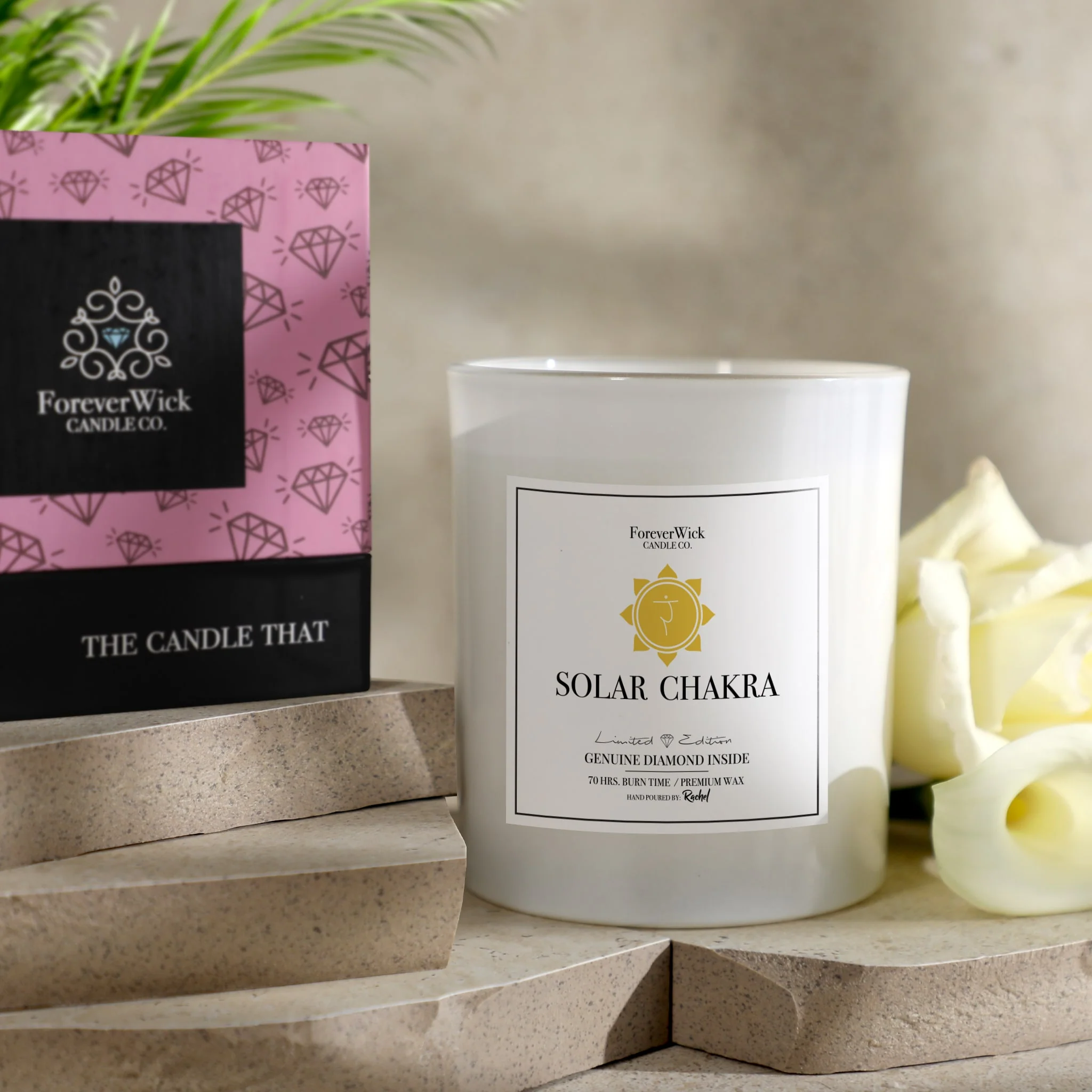 Solar Chakra - Crystal & Diamond Candle - Image 7
