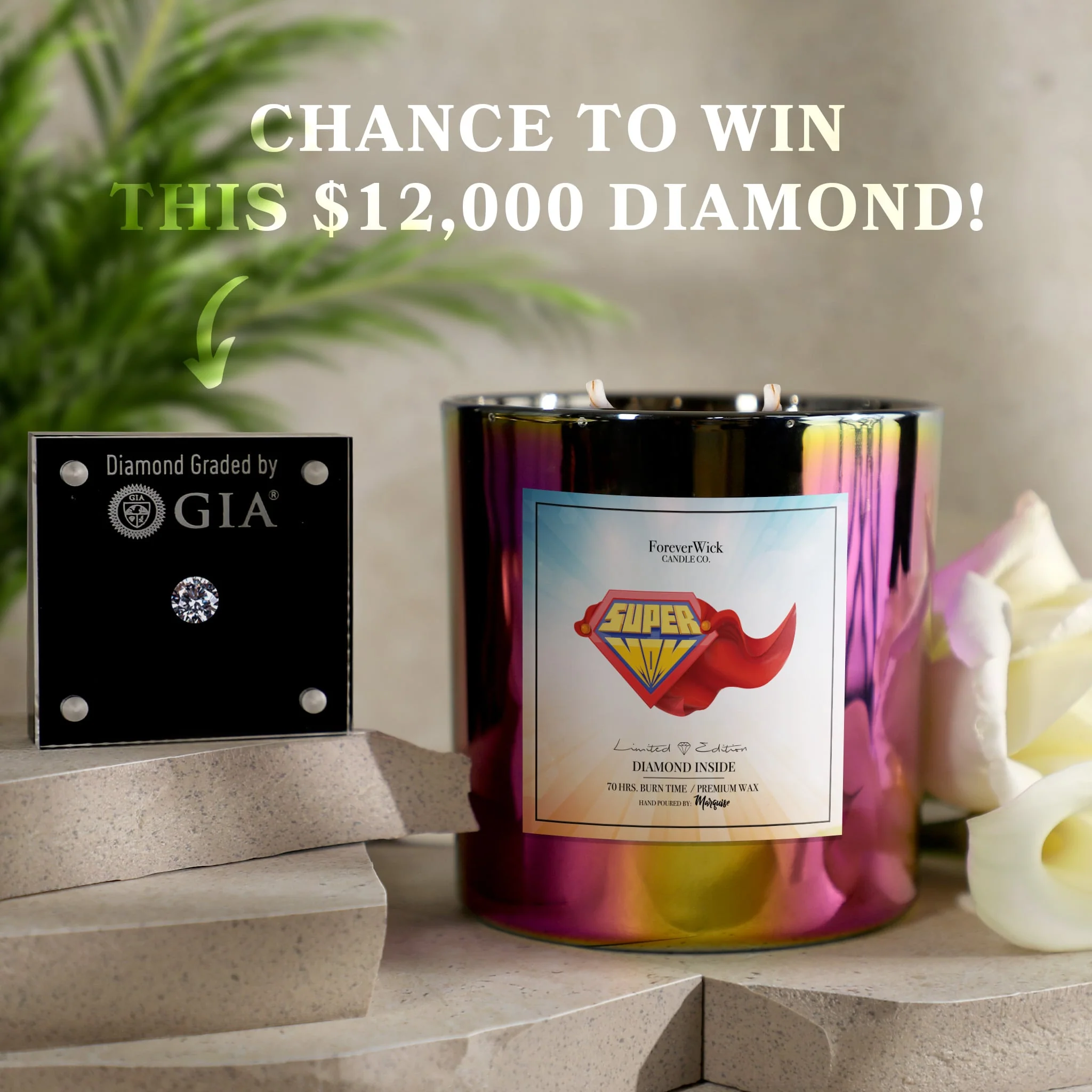 Super Mom Sparkle Diamond Candle - Image 3