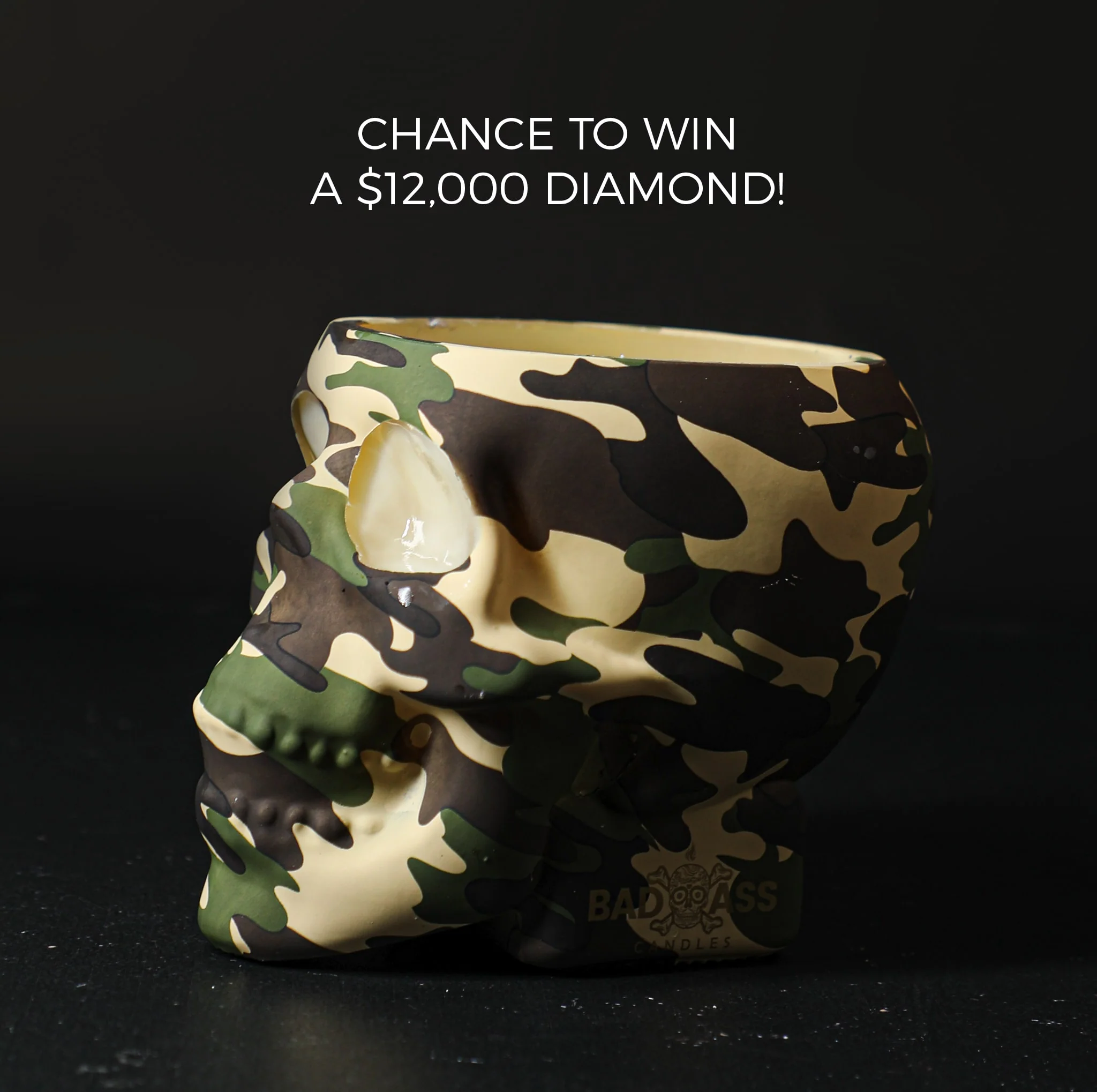 The Camo Skull 2 Diamond Candle - Image 4