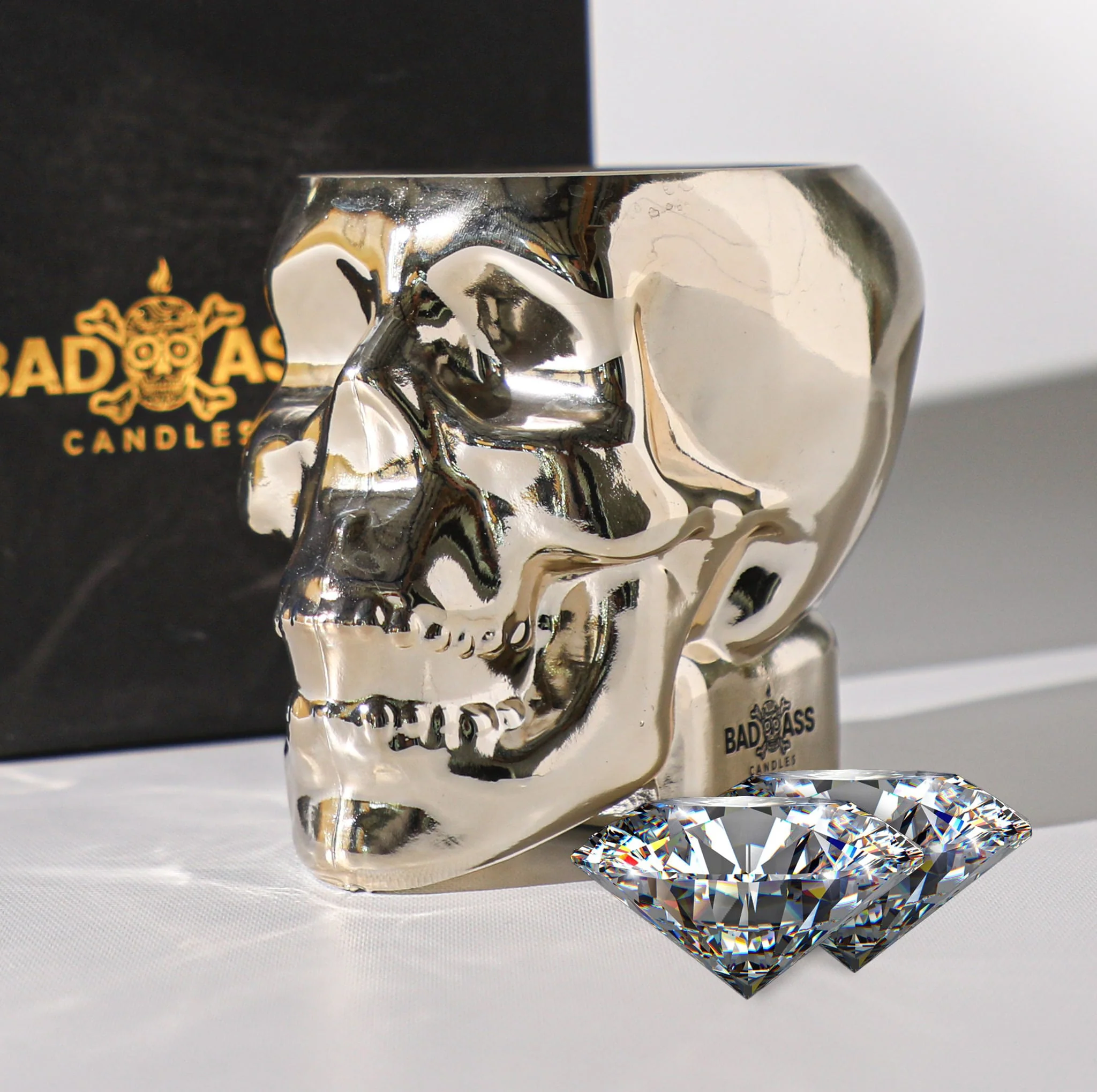 The Gold Skull 2 Diamond Candle by Badass Candles - Image 9