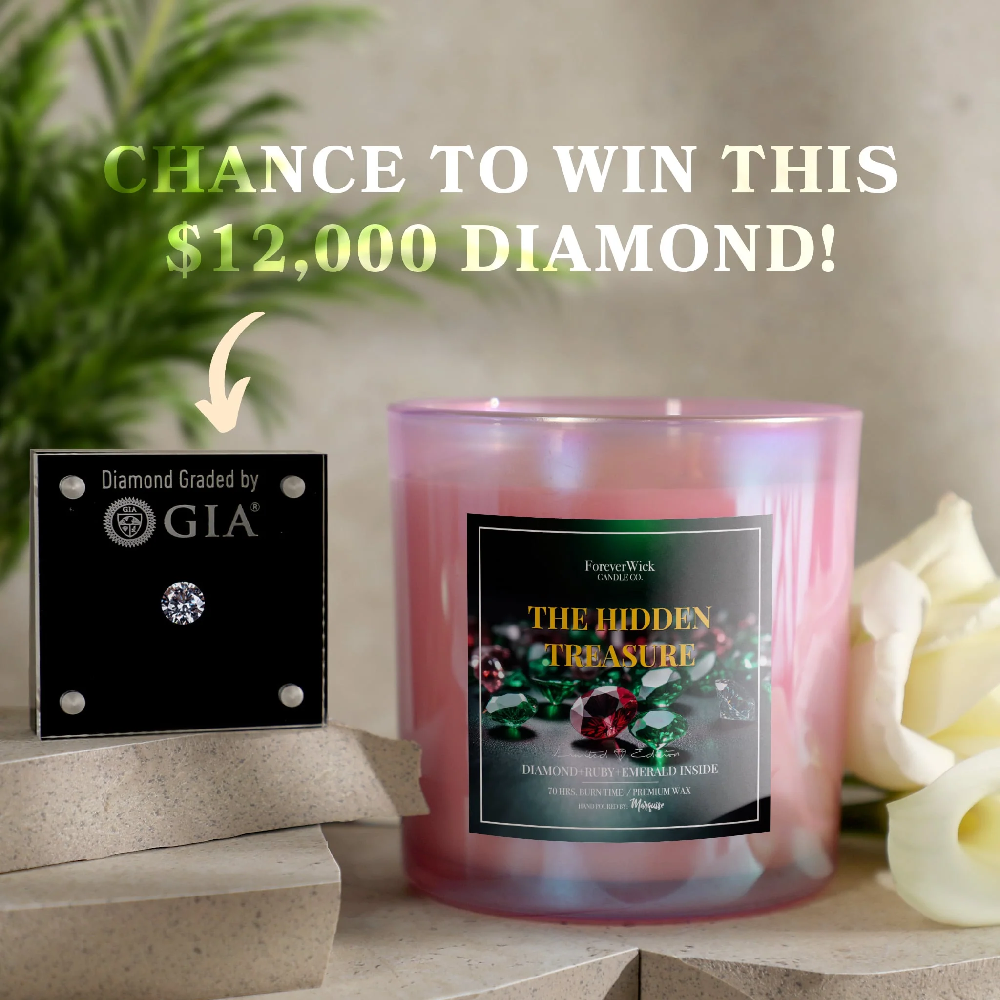 The Hidden Treasure Candle (Emerald + Ruby + Diamond) - Image 3