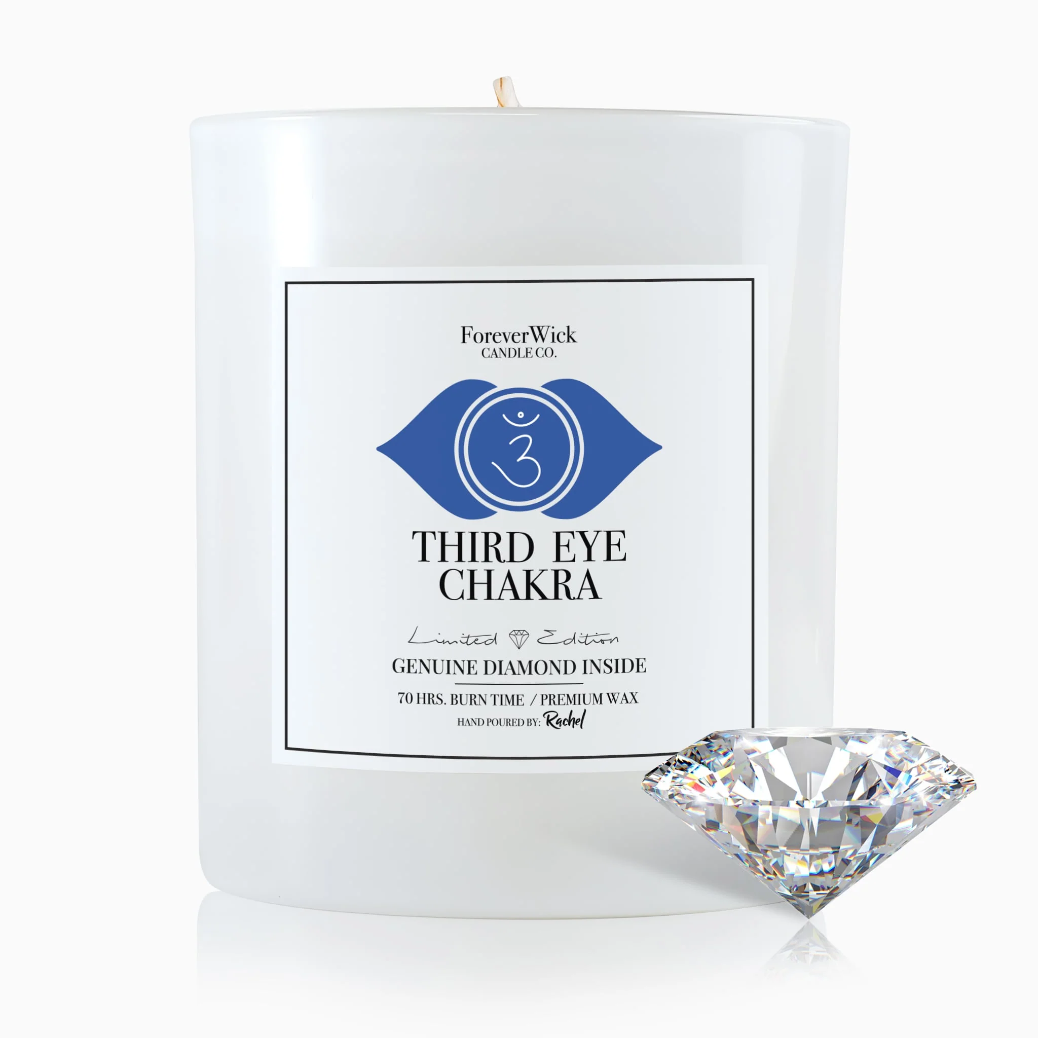 Third Eye Chakra - Crystal & Diamond Candle - Image 7