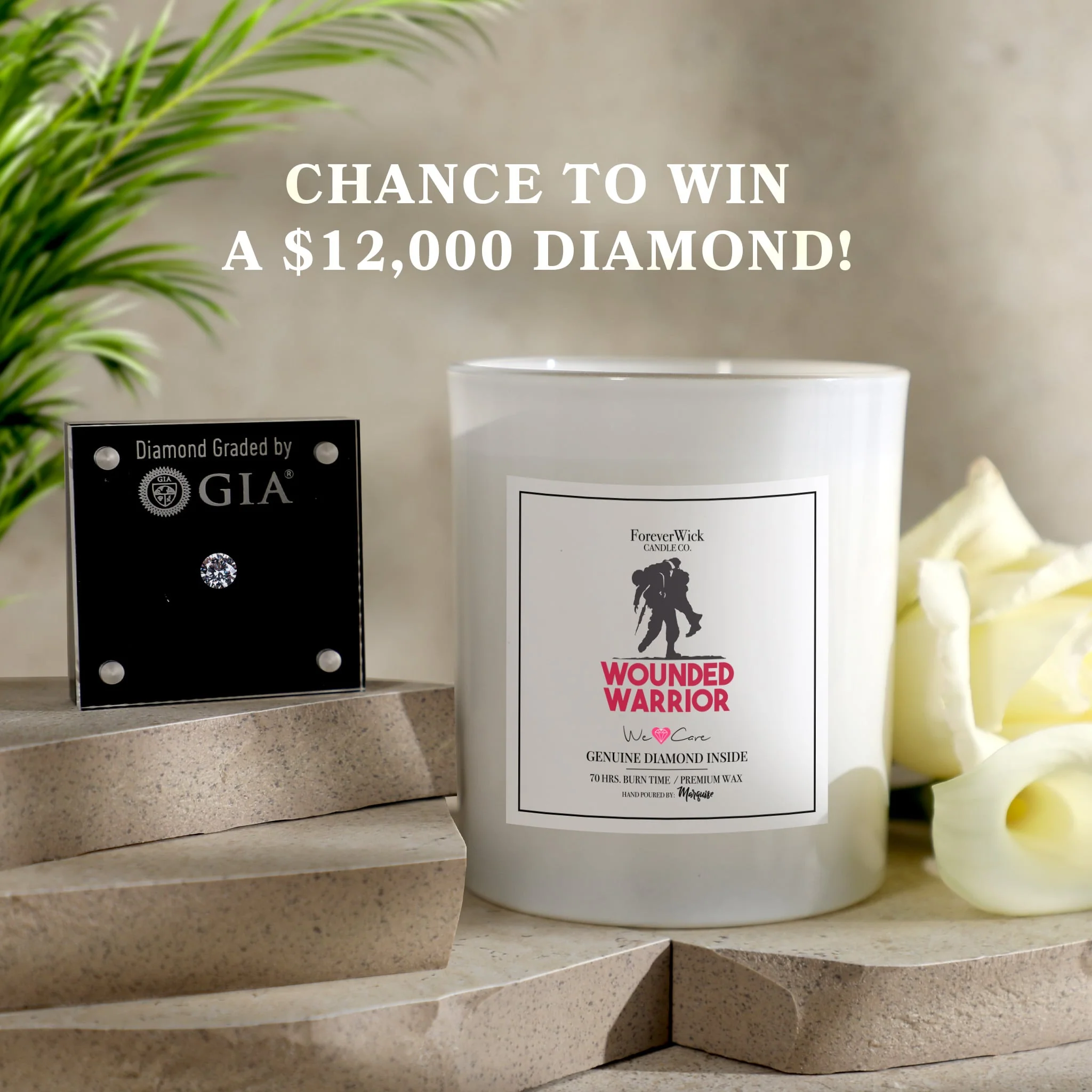 Wounded Warrior Donation Diamond Candle - Image 4