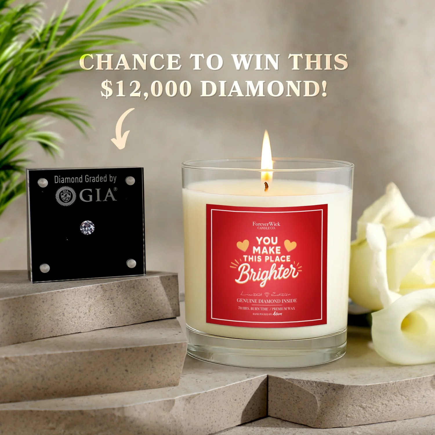 You Make This Place Brighter Diamond Candle - Image 5